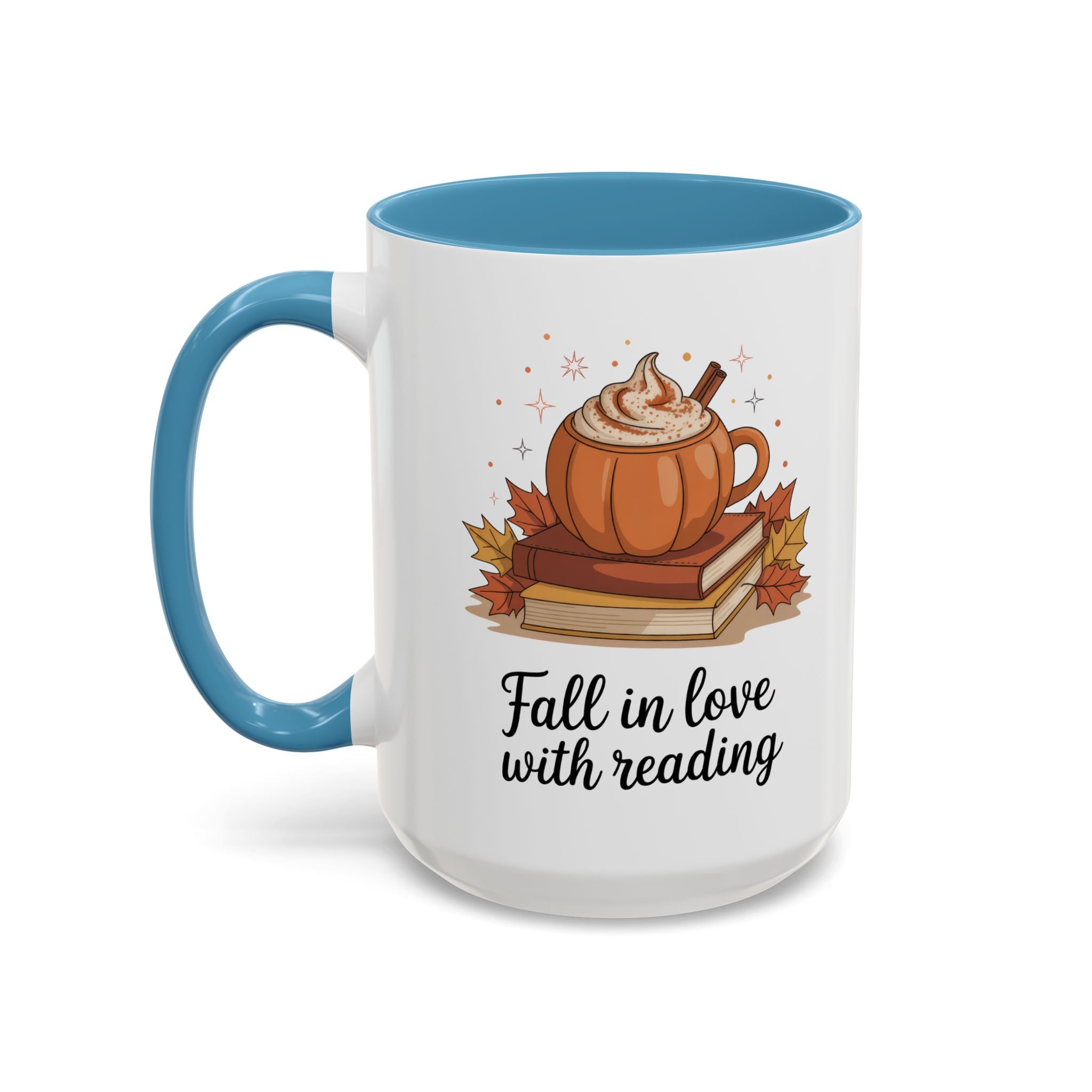 Fall-Themed Coffee Mug for Book Lovers