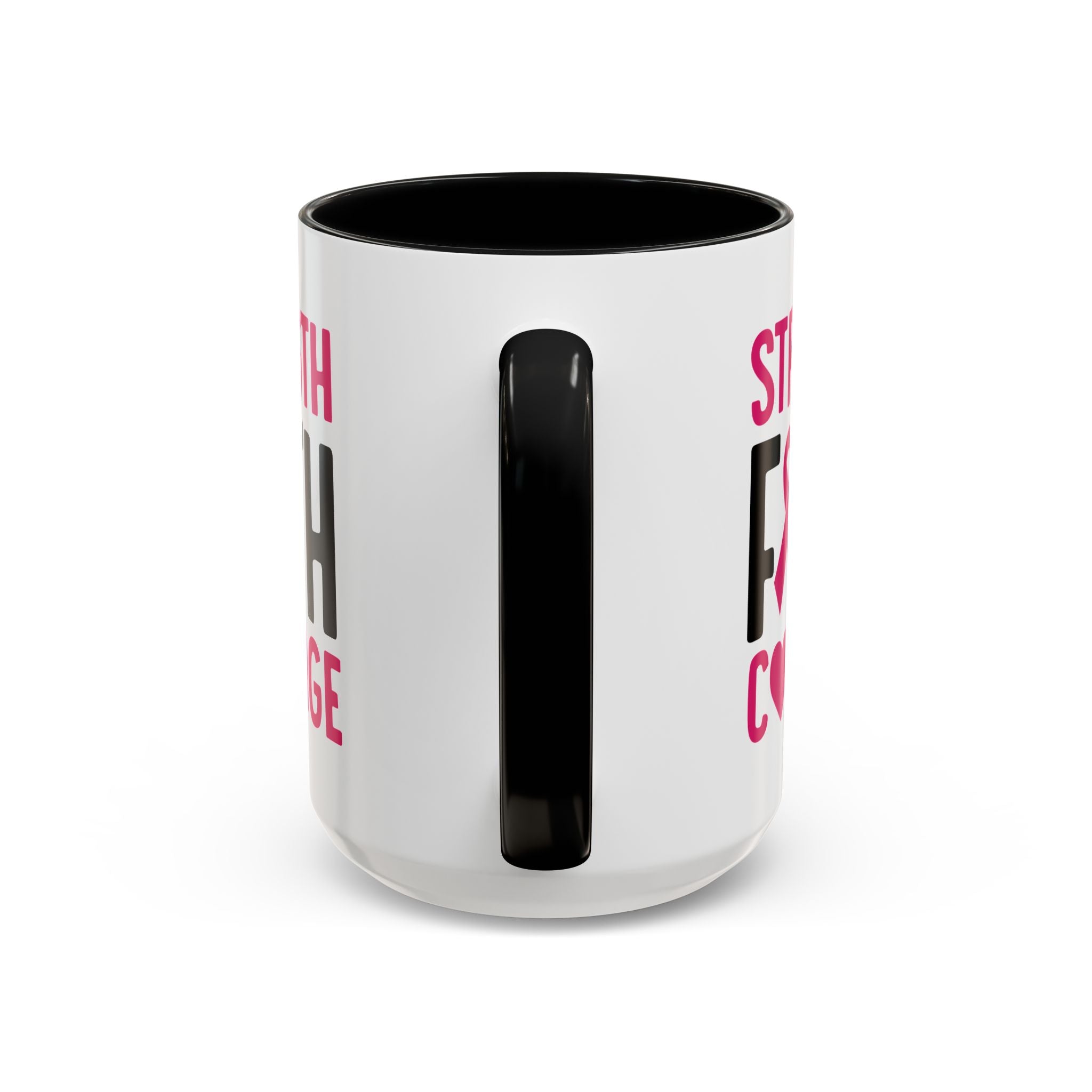 Inspirational Coffee Mug: Strength, Faith, Courage - Gift for Survivors, Awareness Events, Supportive Home Decor, Encouragement