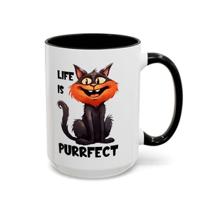 Purrfect Cat Accent Coffee Mug, Cat Lover Gift, Funny Drinkware, Cute Kitchen Accessory, Pet Owner Mug, Unique Gift Idea