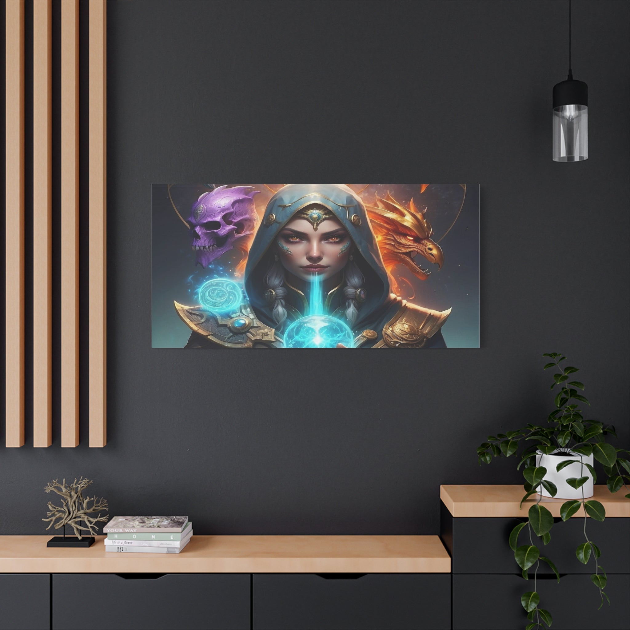 Mystical Sorceress Canvas Artwork - Fantasy Wall Decor