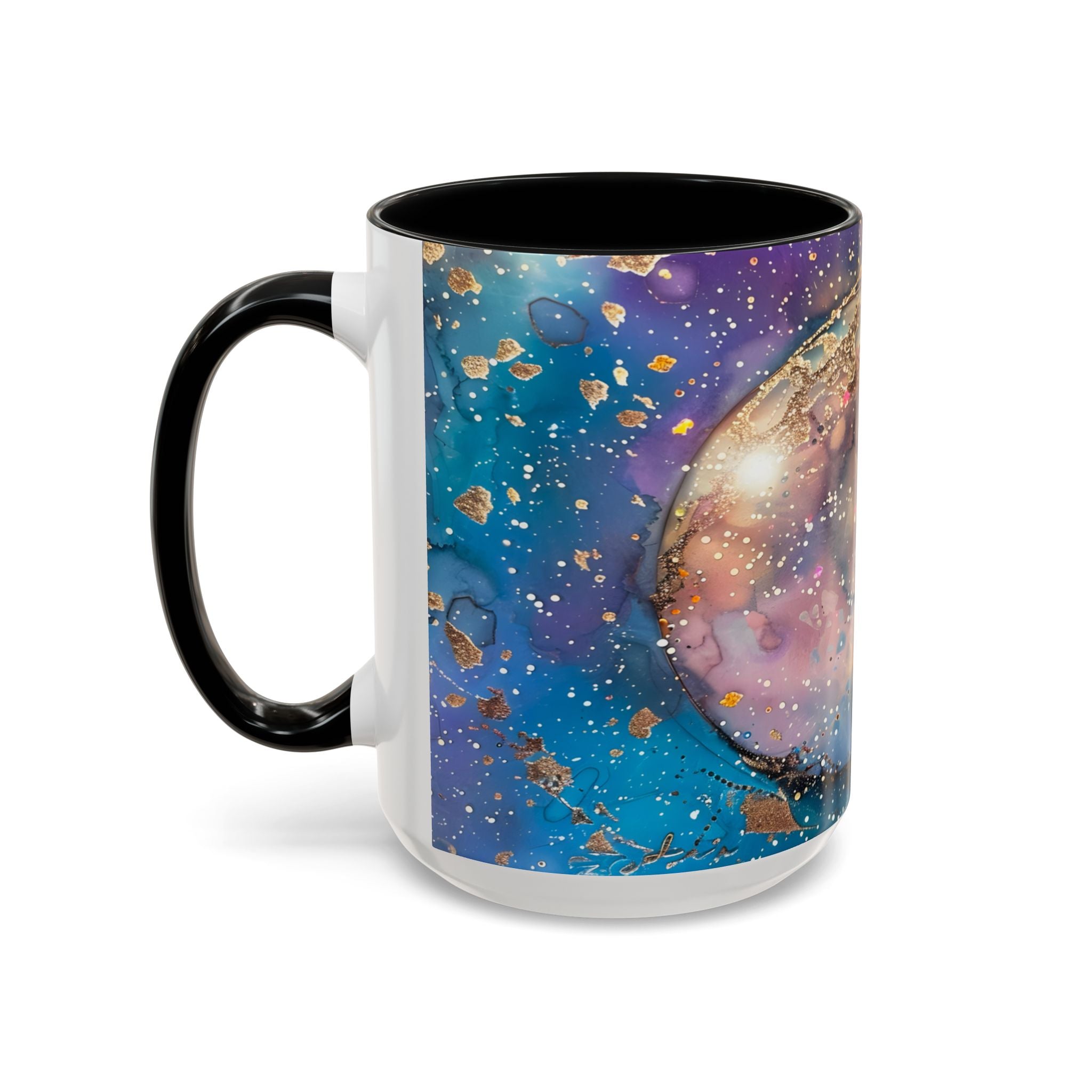 Magical Fairy Galaxy Accent Coffee Mug — Colorful Winged Fairy Art (11/15 oz) fantasy