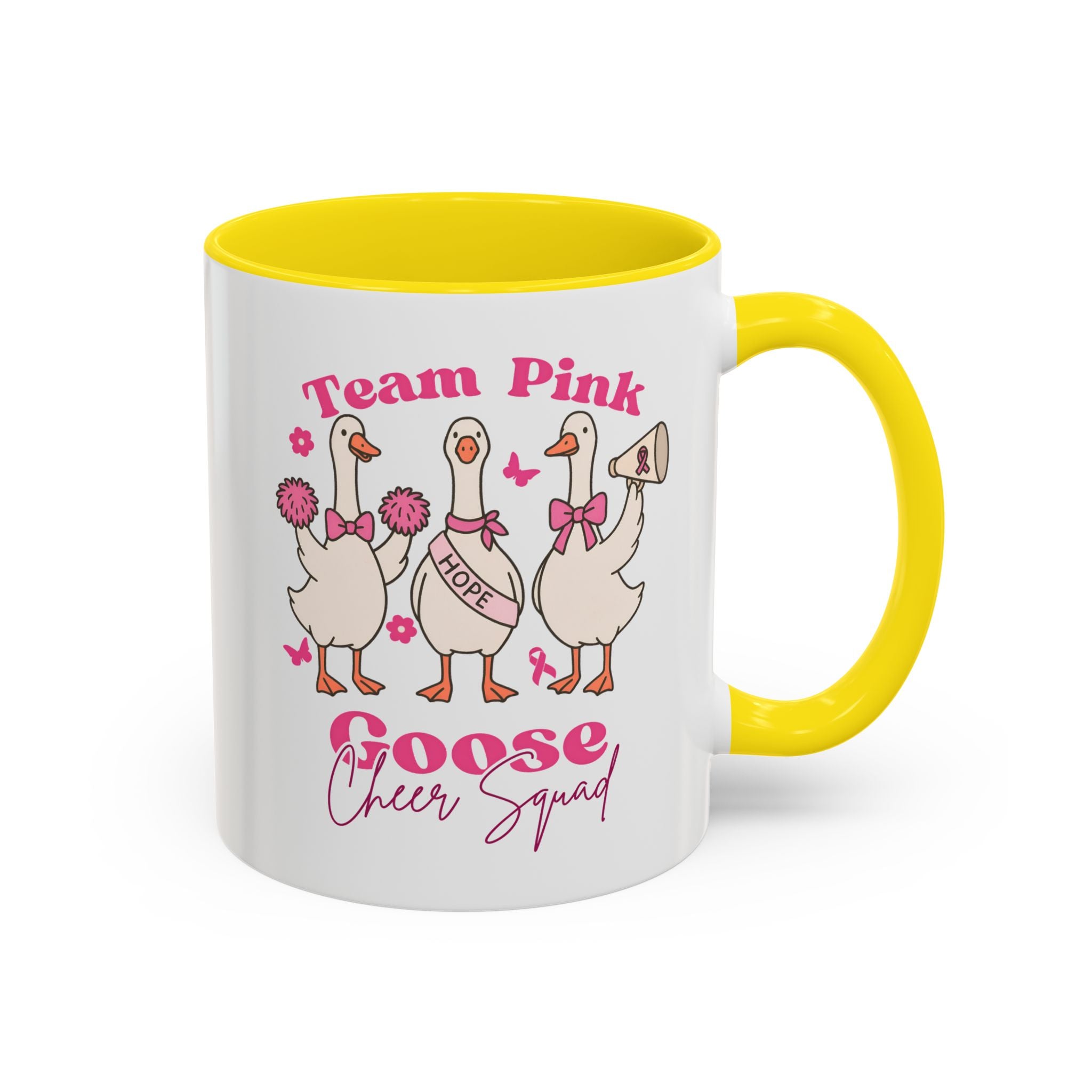 cancer awareness Team Pink Goose Cheer Squad Coffee Mug - Cute Animal Mug for Fun Gifts,   Home Decor/Office Use