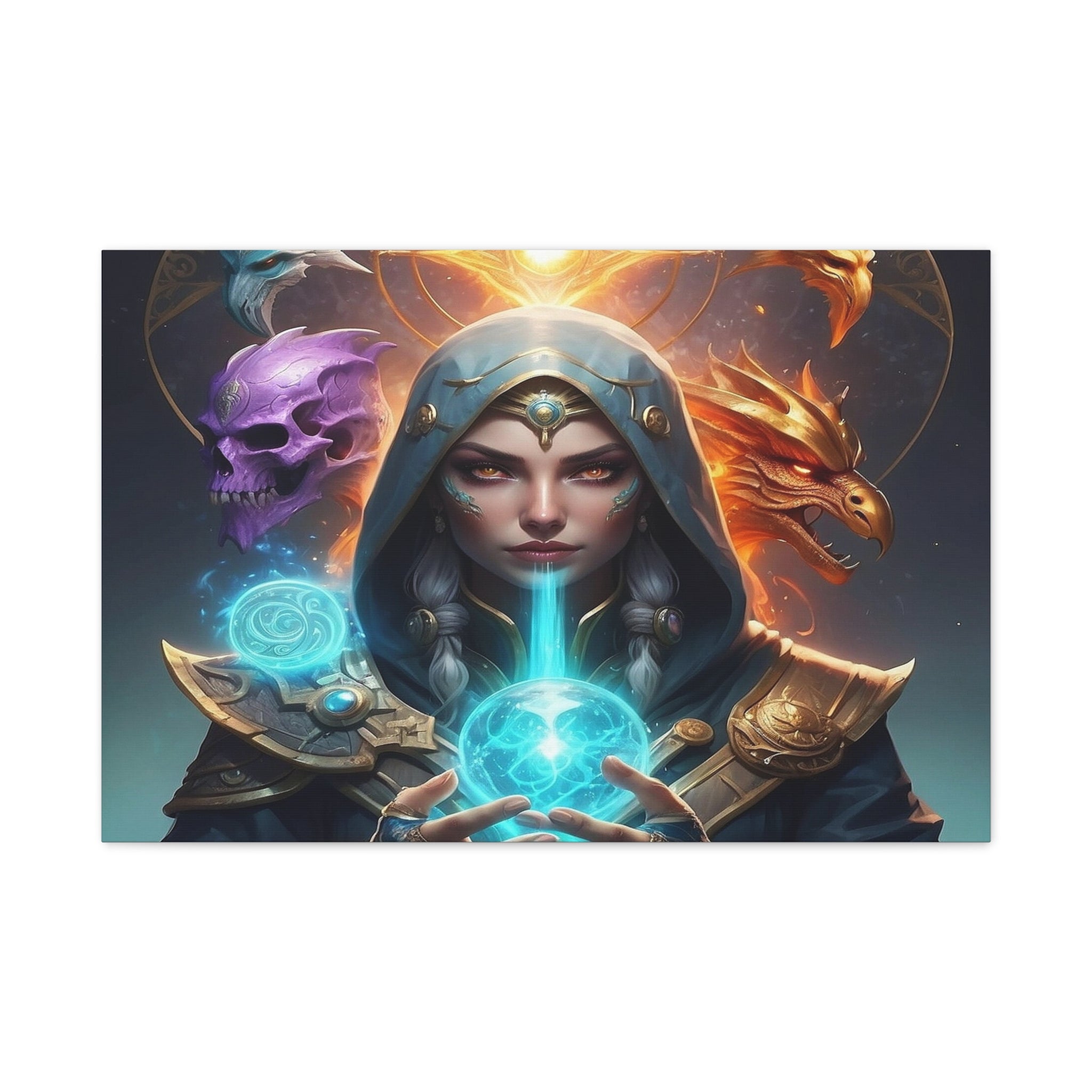 Mystical Sorceress Canvas Artwork - Fantasy Wall Decor