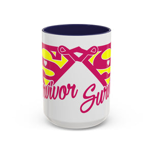 Survivor Mug 11oz & 15oz | Cancer Awareness, Motivational Gift, Empowerment, Superhero Theme, Unique Coffee Cup