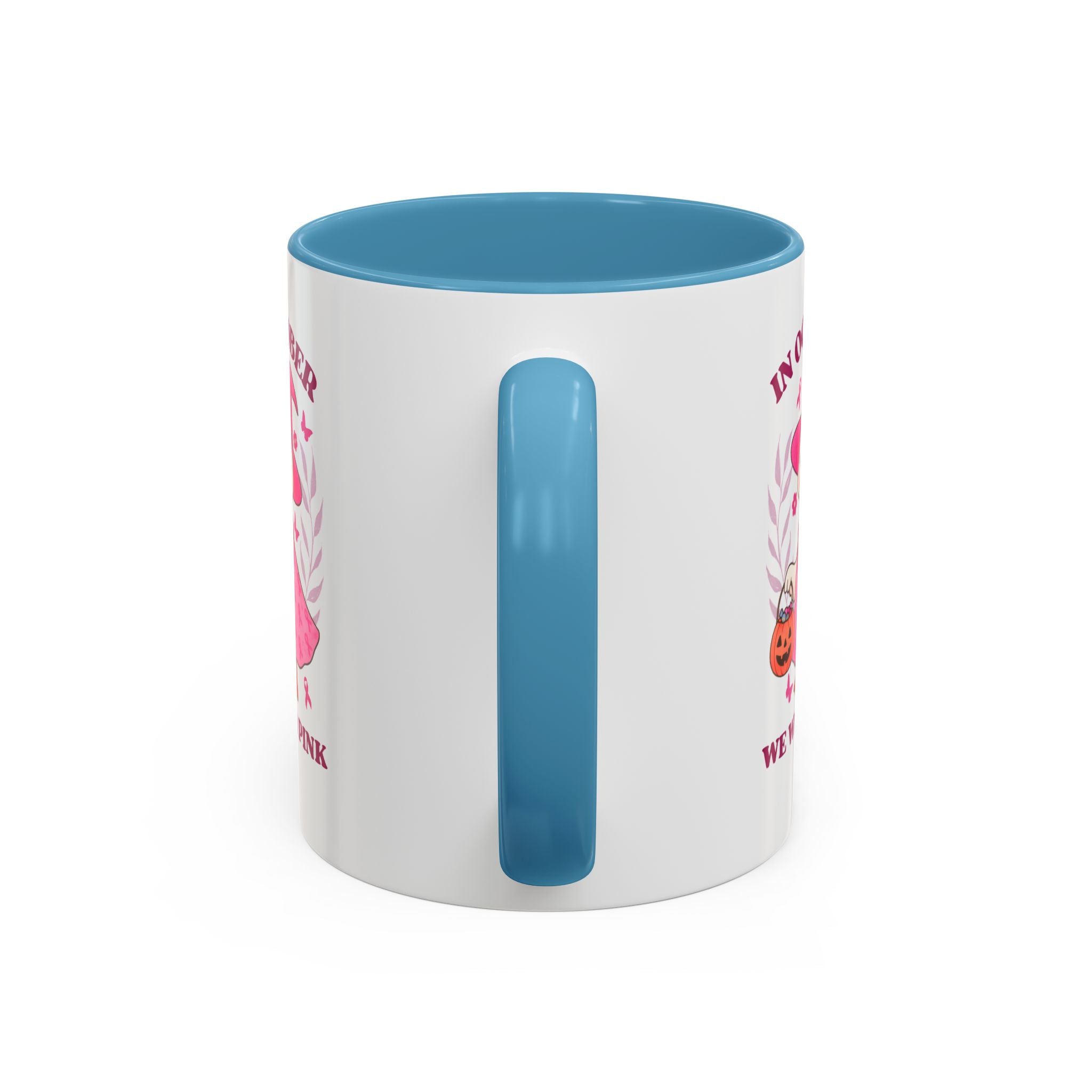 Halloween Breast Cancer Awareness Coffee Mug | October 2023 Gift, Pink Ribbon Mug, Spooky Coffee Cup, Cute Duck Mug, Fall Decor
