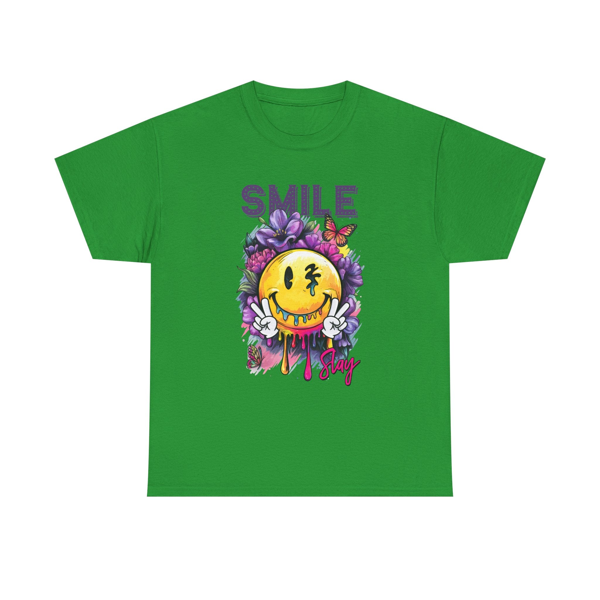 Smile Floral Graphic Tee unisex cotton tee gothic