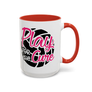 Volleyball  Coffee Mug, Play for the Cure Cup, Sports Gift , Athletes, Cancer Awareness, Inspirational Mug