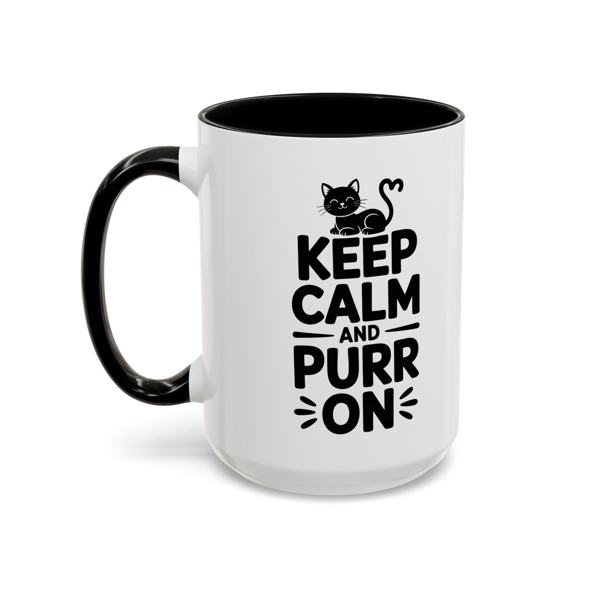 cat Keep Calm and Purr On Coffee Mug animal lover kitten