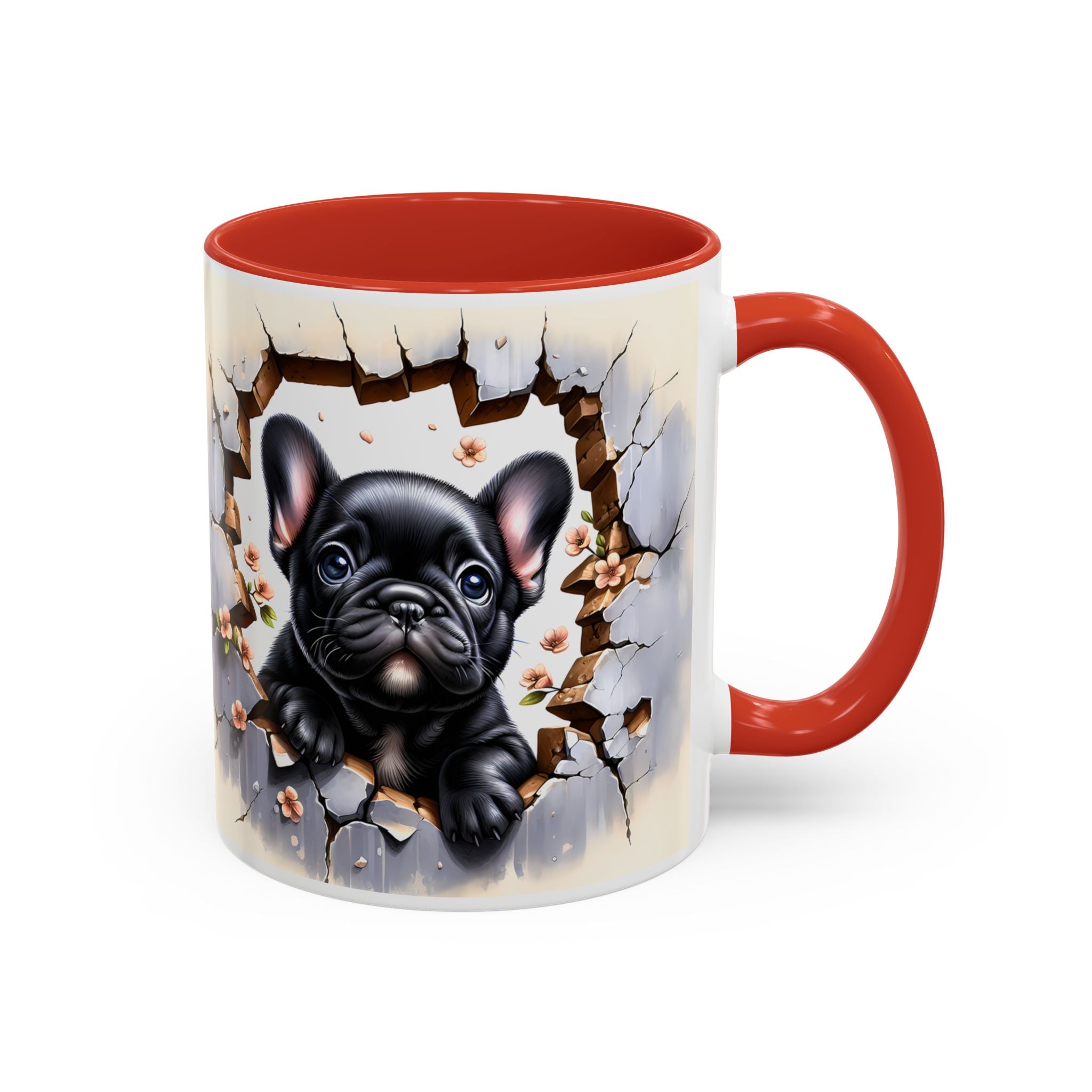 Cute French Bulldog Accent Coffee Mug, Pet Lover Gift, Dog Lover Mug, Home Office Coffee Cup, Unique Animal Print Mug
