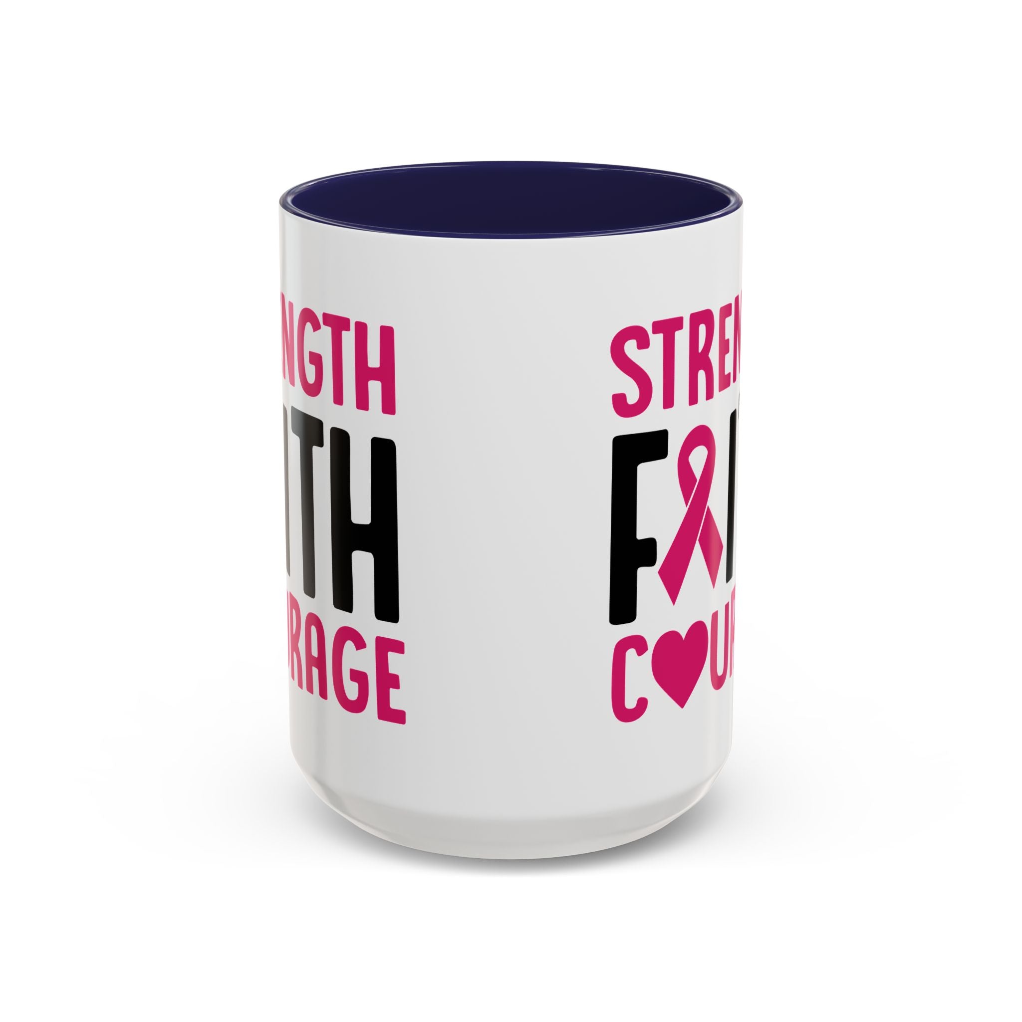 Inspirational Coffee Mug: Strength, Faith, Courage - Gift for Survivors, Awareness Events, Supportive Home Decor, Encouragement