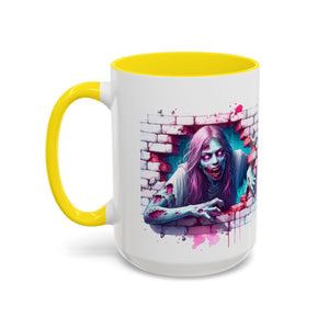 Spooky Zombie Accent Coffee Mug | Halloween Gift, Horror Decor, Unique Coffee Cup, Gothic Style, Zombie Art