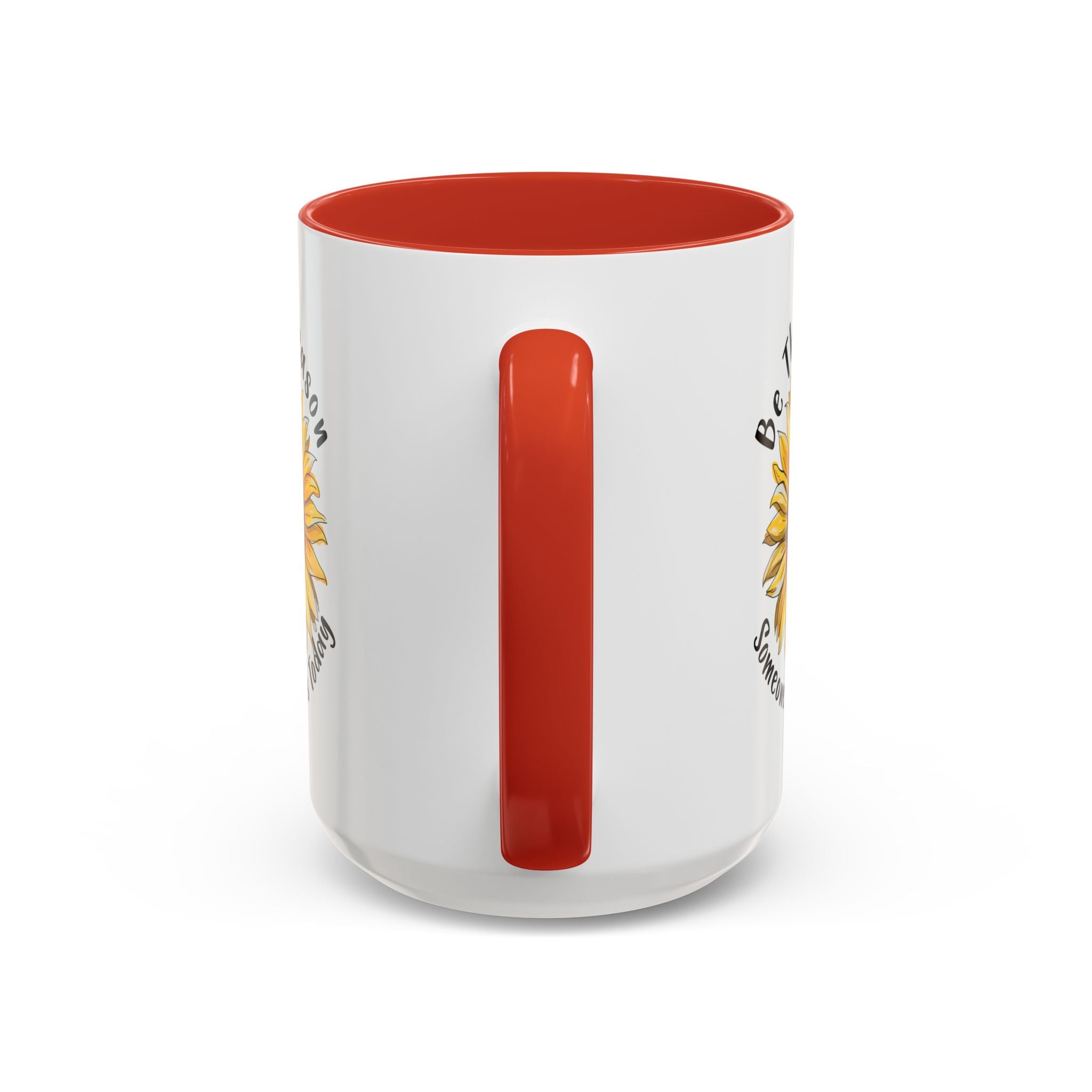 Sunflower Smile Accent Coffee Mug - Cheerful Gift for Friends, Inspirational Mug, 11oz/15oz, Daily Motivation, Brighten Someone's Day