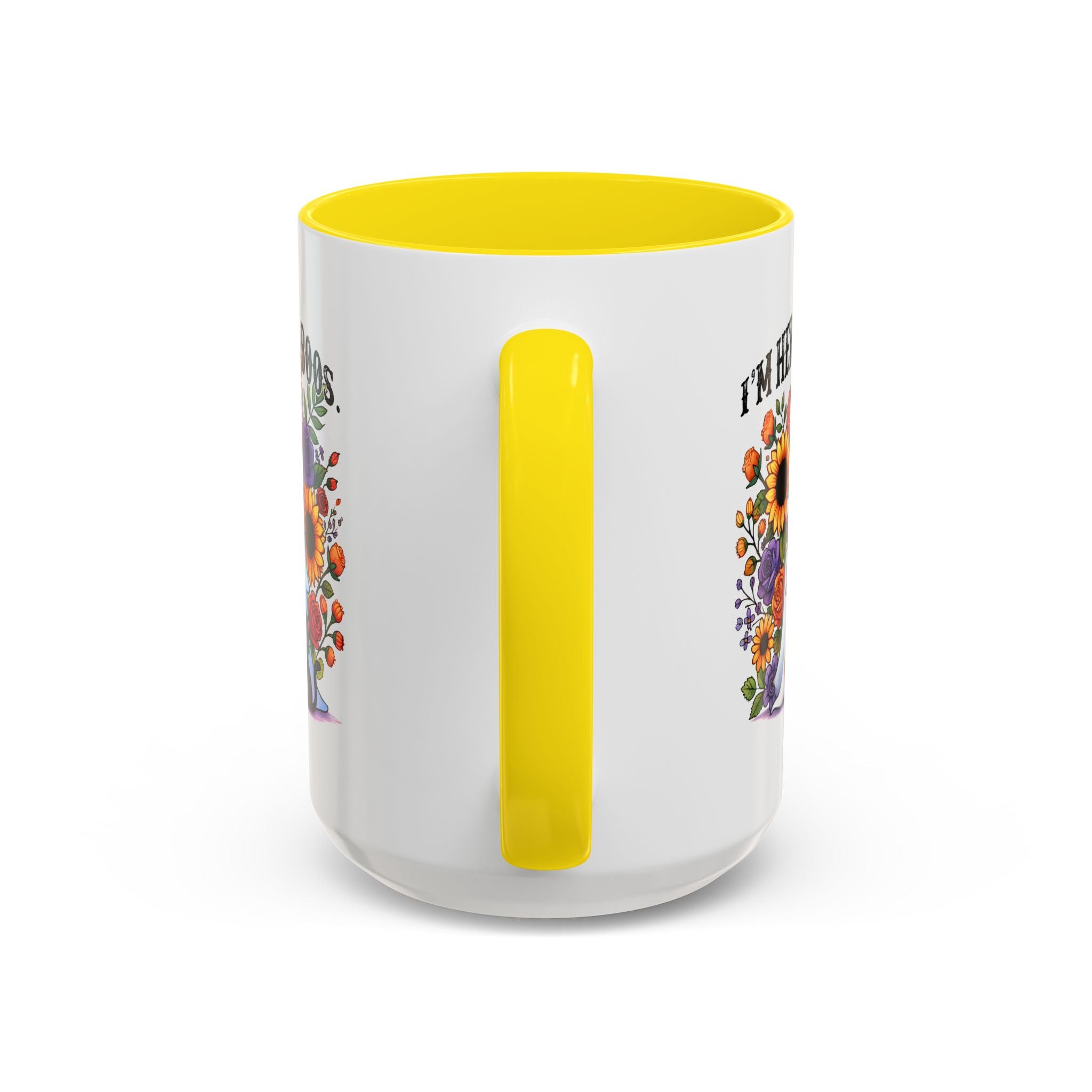 Spooky Floral Coffee Mug - I'm Here for Boos, Halloween Gift, Autumn Decor, Cute Ghost Mug, Cat Lover Drinkware