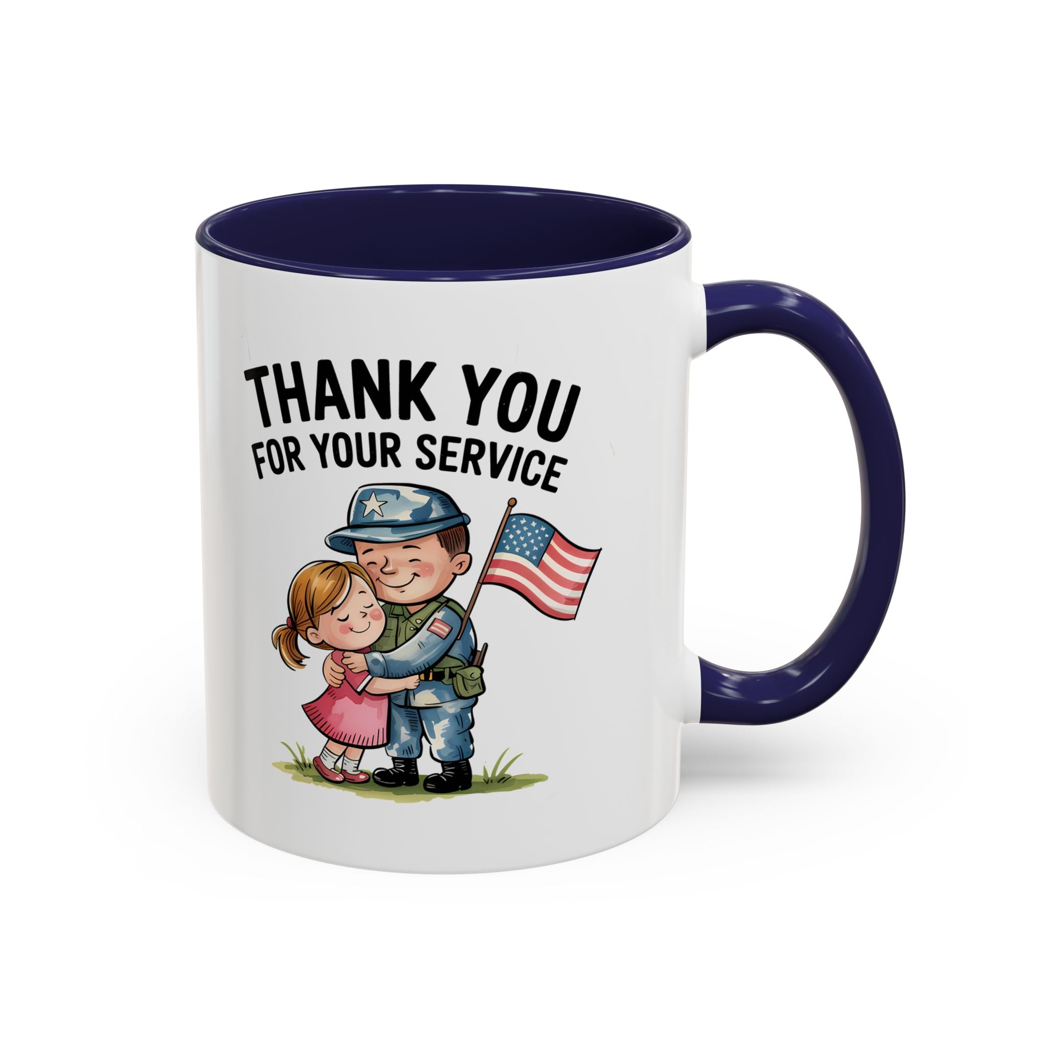 Thank You for Your Service Coffee Mug - 11oz & 15oz Accent Mugs for Veterans Appreciation