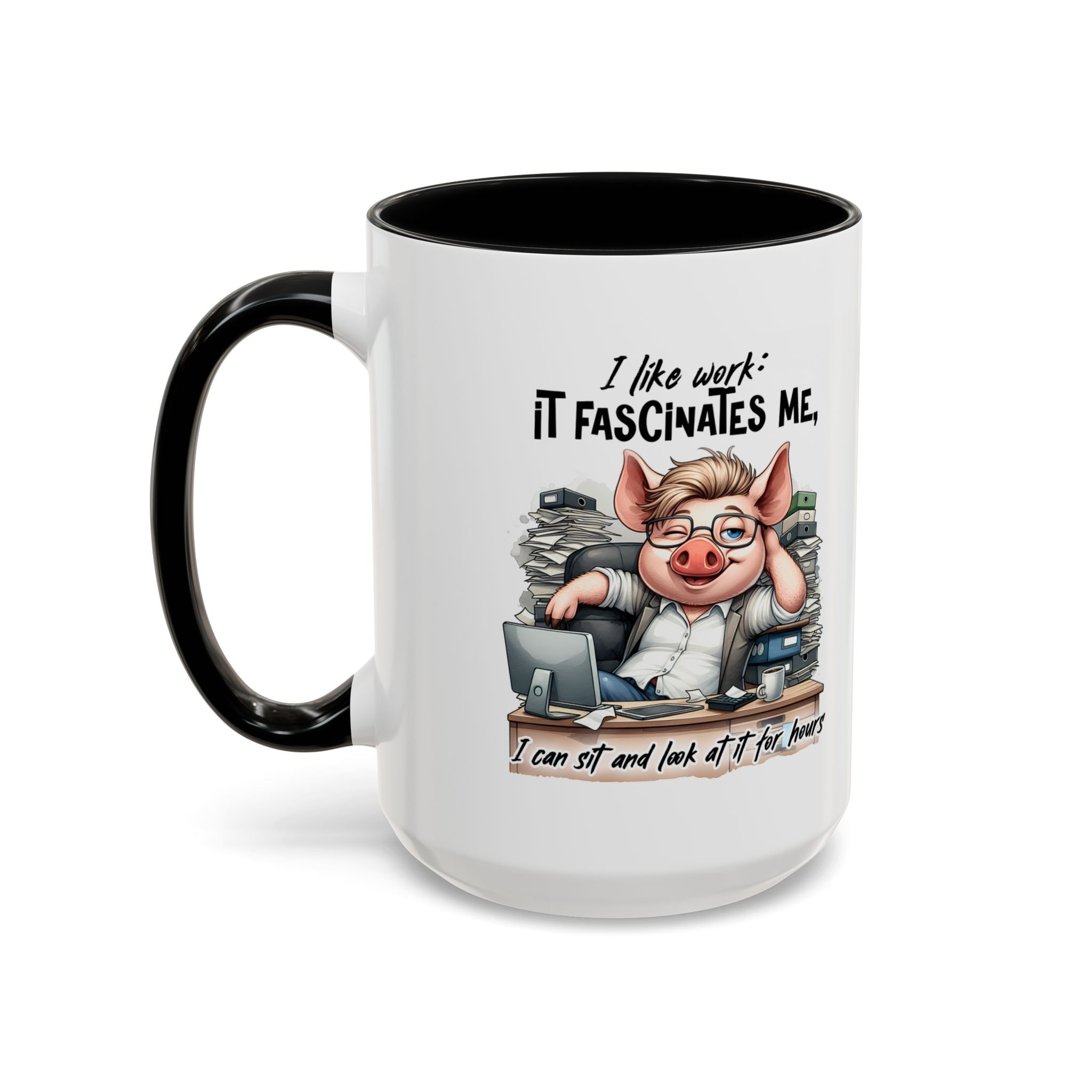 Whimsical Pig Coffee Mug, Funny Gift for Animal Lovers, Unique Office Mug, Cute Coffee Cup, Perfect for Birthdays, Holidays