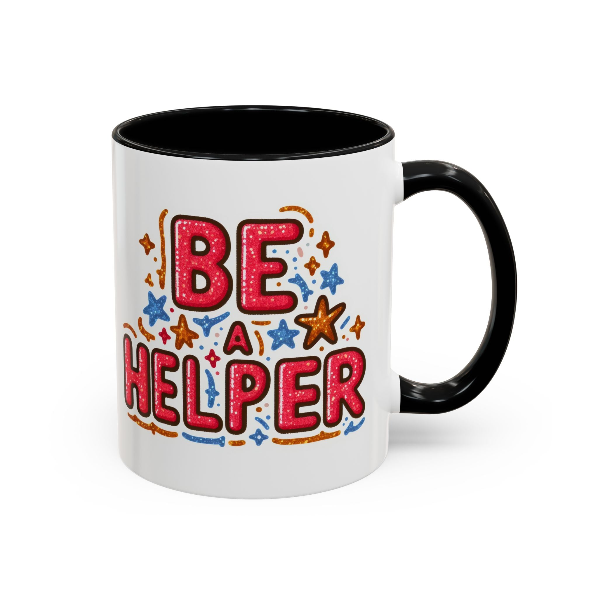 Be a Helper Accent Coffee Mug — Inspirational Teacher & Volunteer Gift (11/15oz)