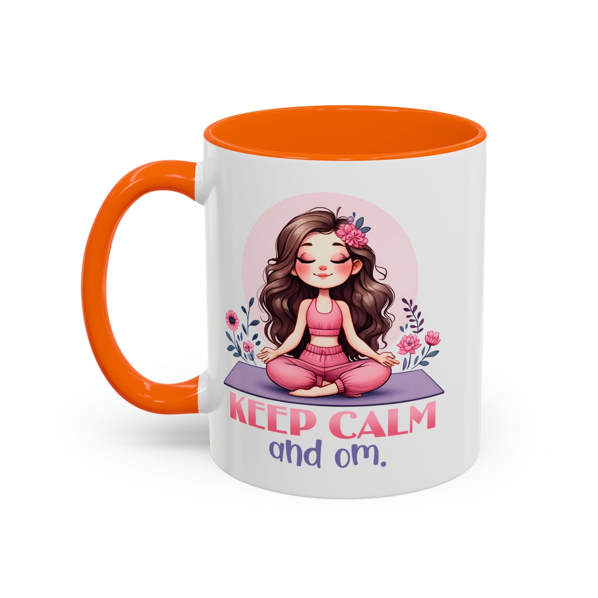 Relaxing Yoga Coffee Mug, Keep Calm and Om Mug, Inspirational Gift, Meditation Mug, Self-Care Coffee Cup, Yoga Lover's Gift