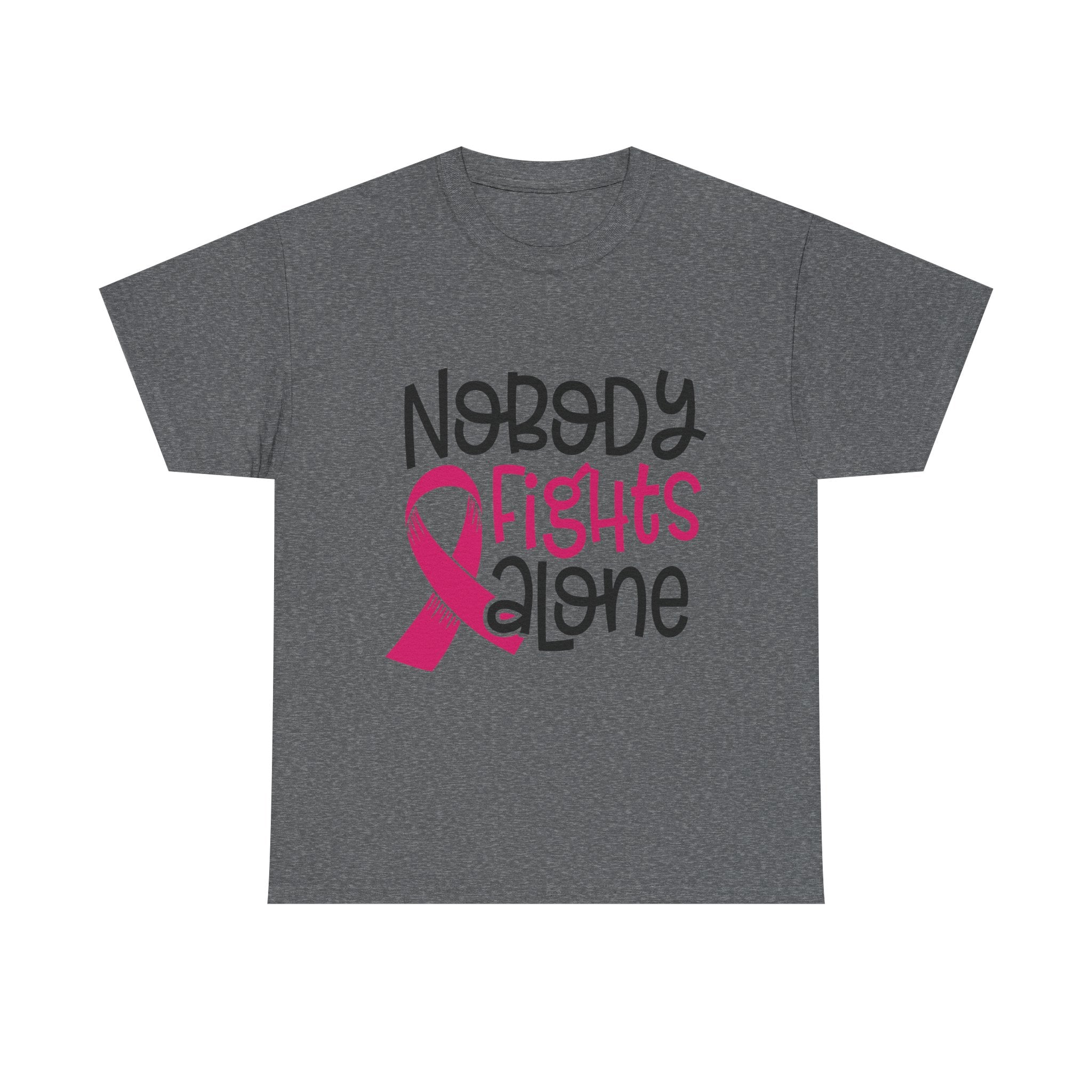 Empowering Awareness Tee - Nobody Fights Alone, Unisex Cotton T-Shirt, Supportive Gift, Breast Cancer Awareness, Inspirational Shirt