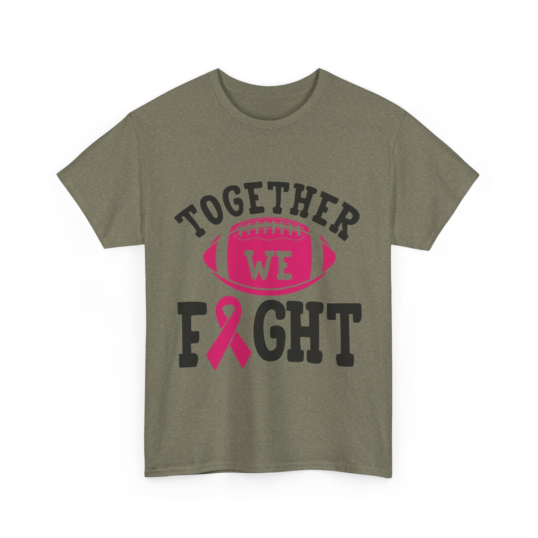 Together We Fight Football Tee, Awareness T-Shirt, Breast Cancer Support Shirt, Unisex Cotton Tee, Game Day Apparel, Gift for Him/Her
