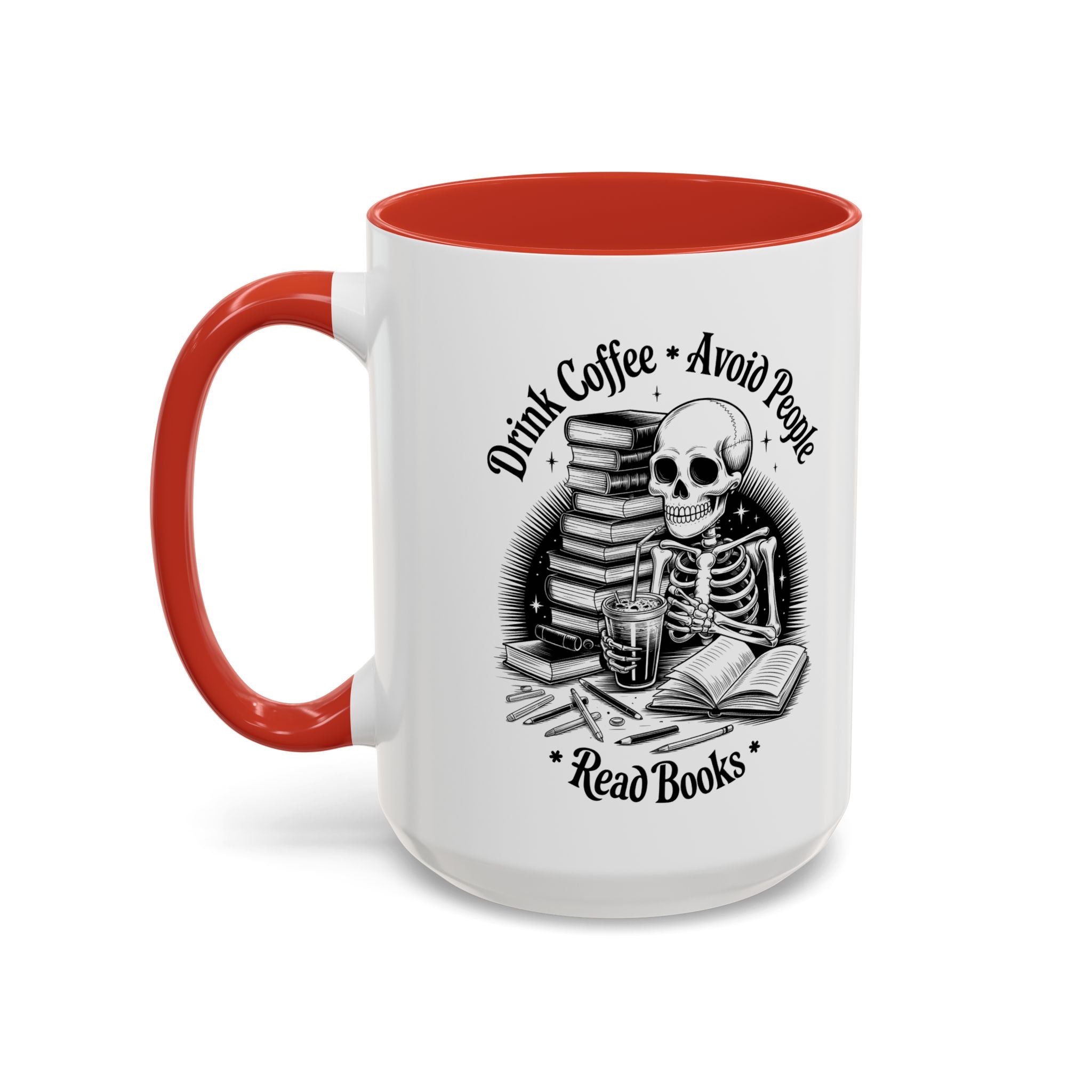 Skeleton Coffee Mug - Drink Coffee, Avoid People funny adult humor