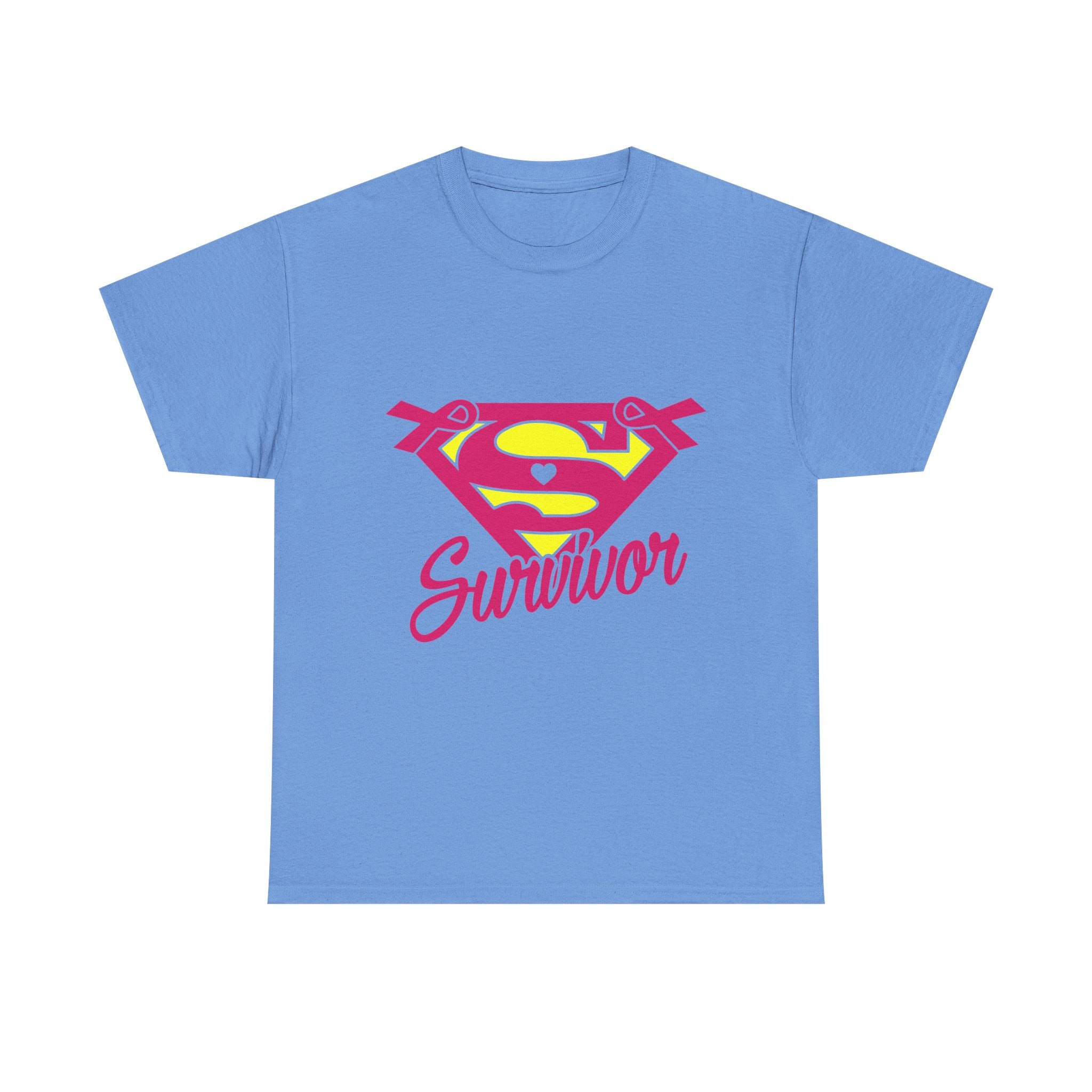 Super Survivor Unisex Heavy Cotton Tee, Support Cancer Awareness Shirt, Inspirational T-Shirt, Gift for Survivors, Motivational Apparel