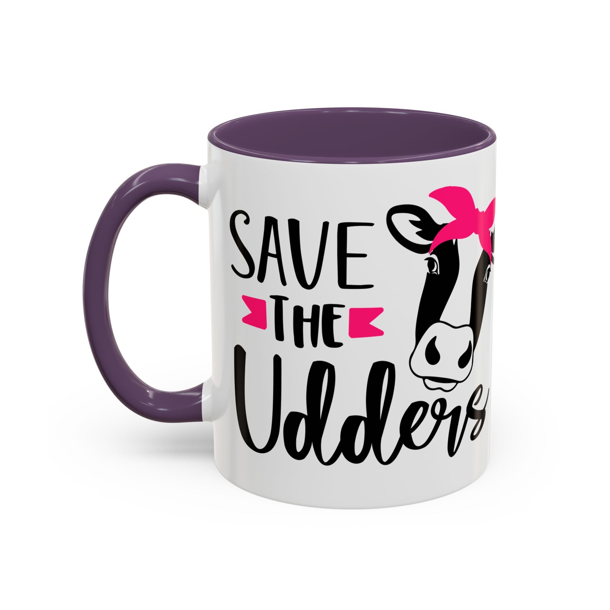 cancer awareness Cute Cow Mug - Save the Utters Coffee Cup, Gift for Animal Lovers,  Mug, Unique Birthday Gift