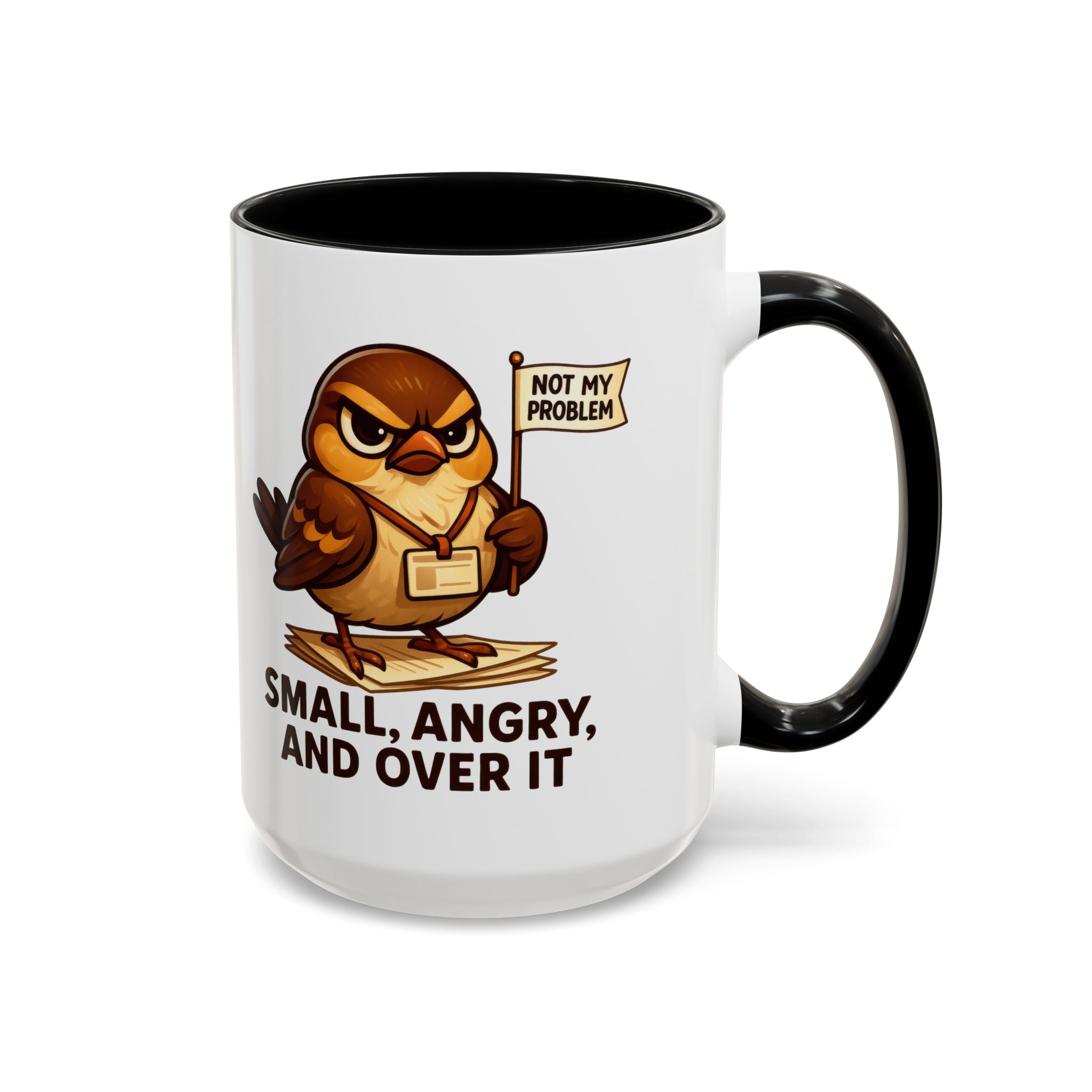 Funny Owl Coffee Mug, not my problem  Small Angry Owl Cup, Coffee Lover Present, Quirky Office