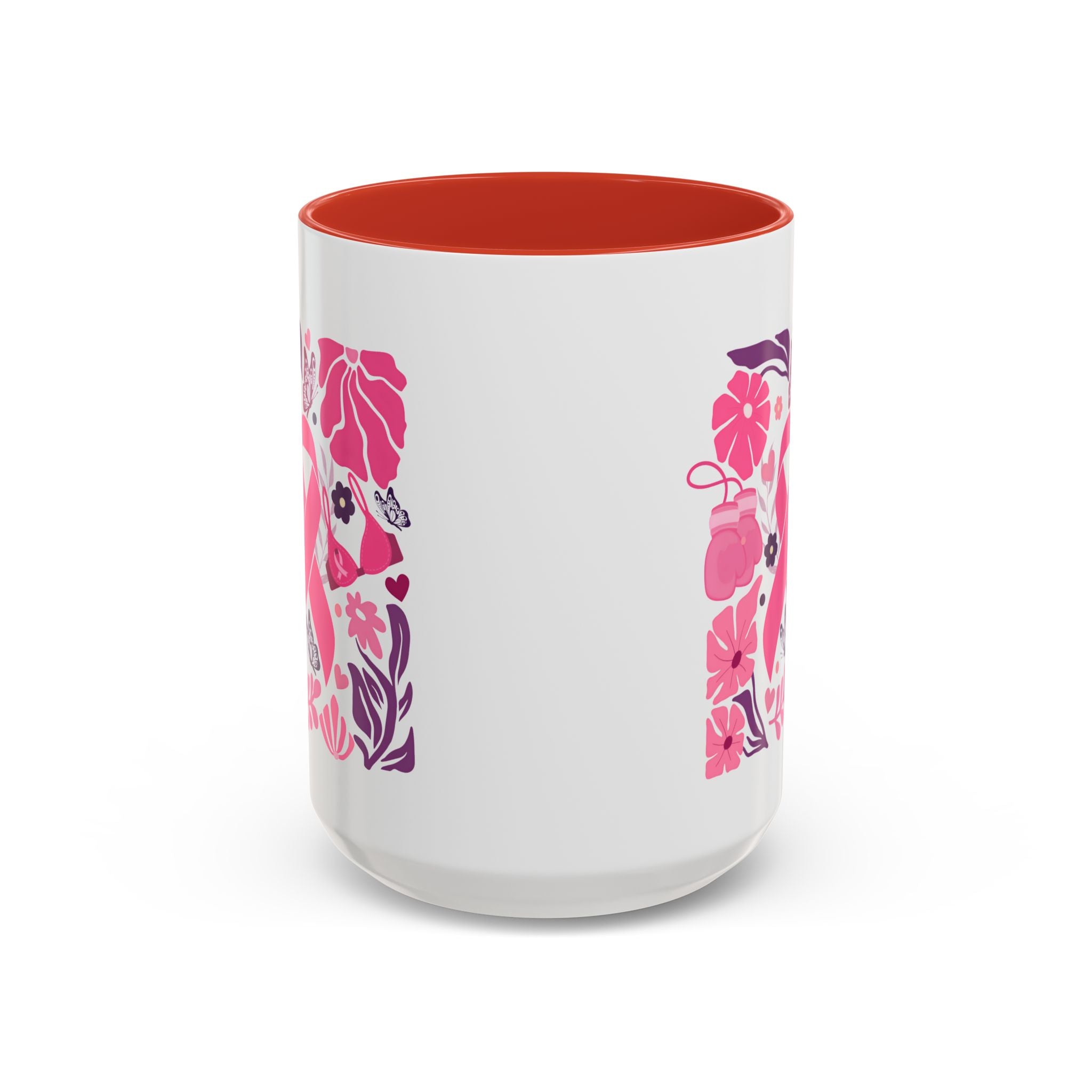 Pink Floral Awareness Coffee Mug, Breast Cancer Awareness Mug, Gift for Her, Supportive Drinkware, Motivational Mug