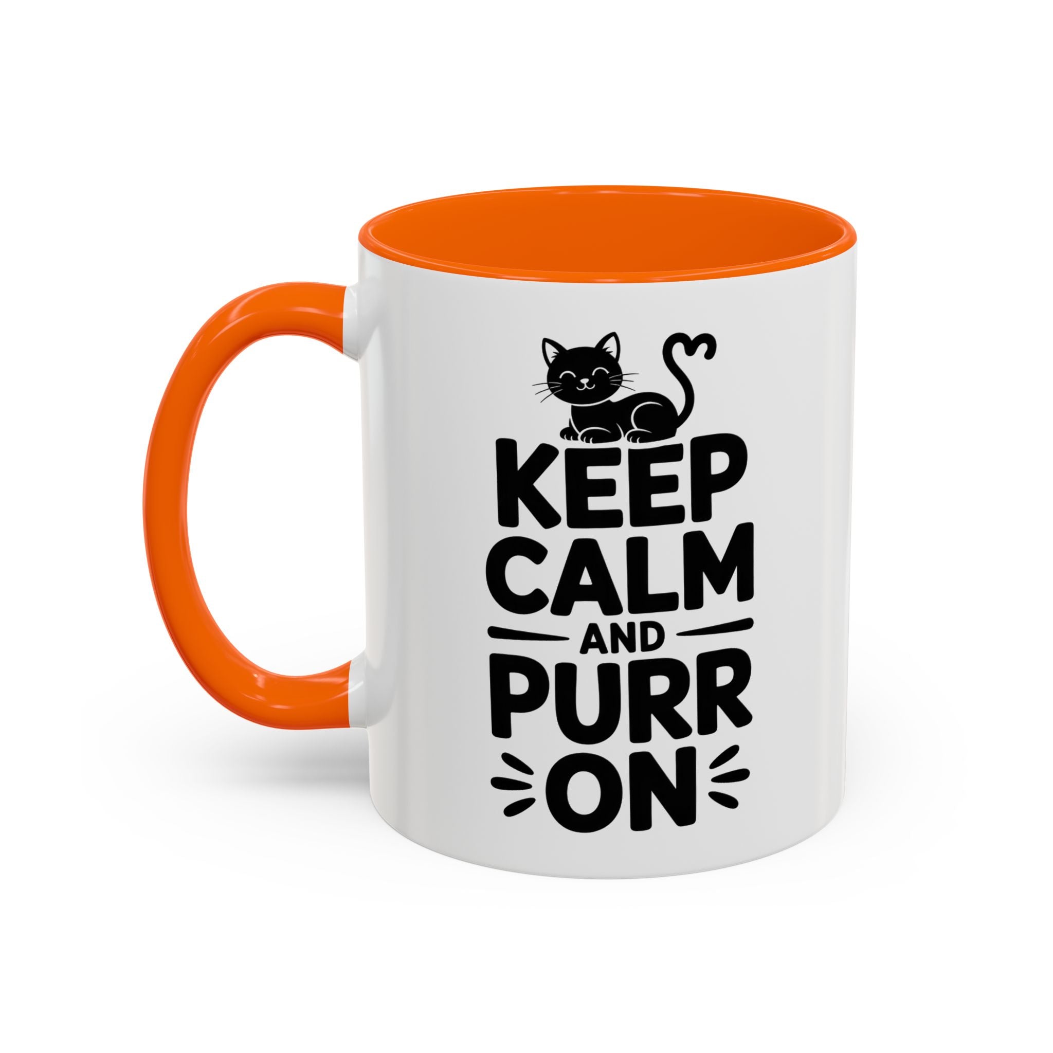 cat Keep Calm and Purr On Coffee Mug animal lover kitten