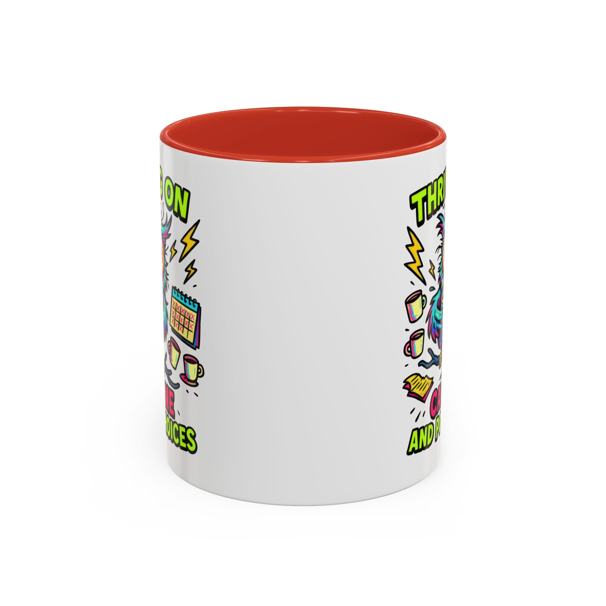 Thriving on Caffeine Mug | Funny Owl Coffee Cup | Gift for Coffee Lovers | Cute Kitchen Decor | Birthday, Holiday Gift