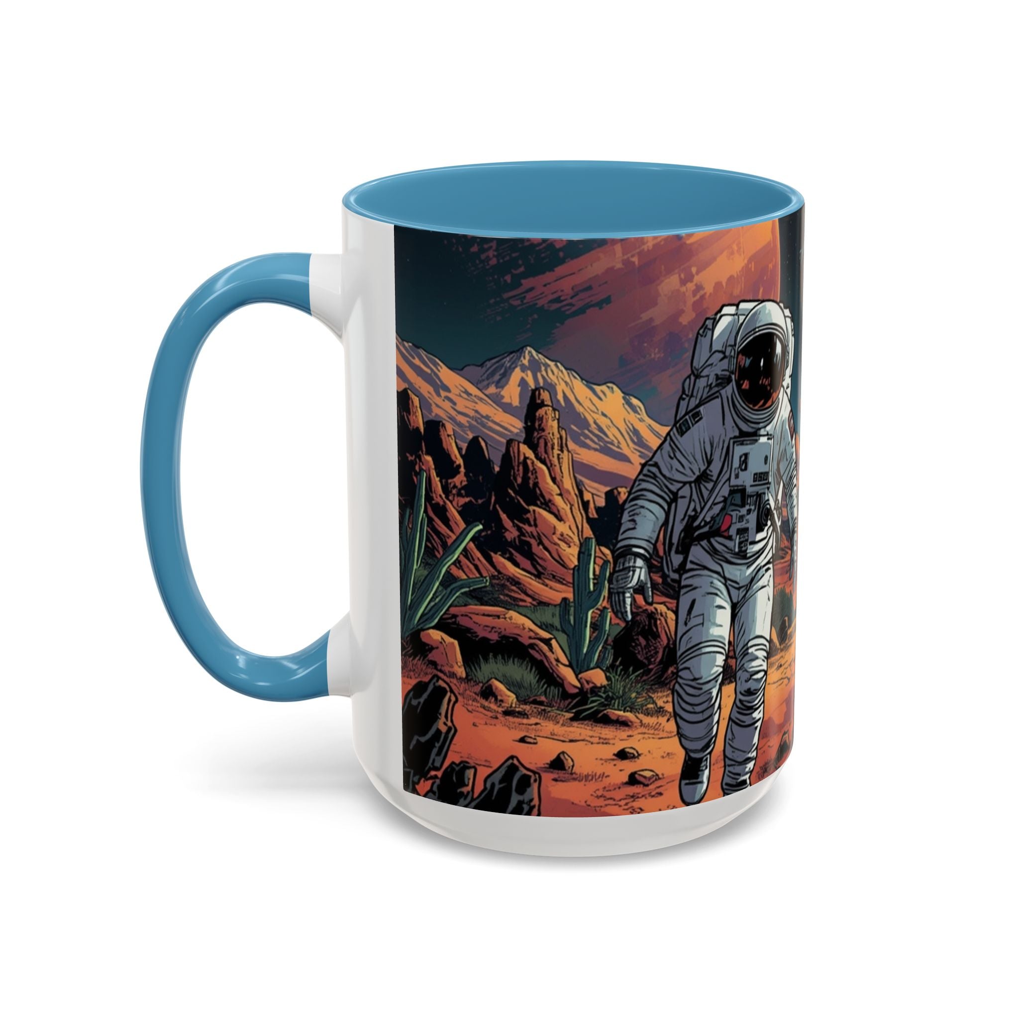 spacemen and aliens on planet Astronaut Adventure Coffee Mug - 11oz & 15oz