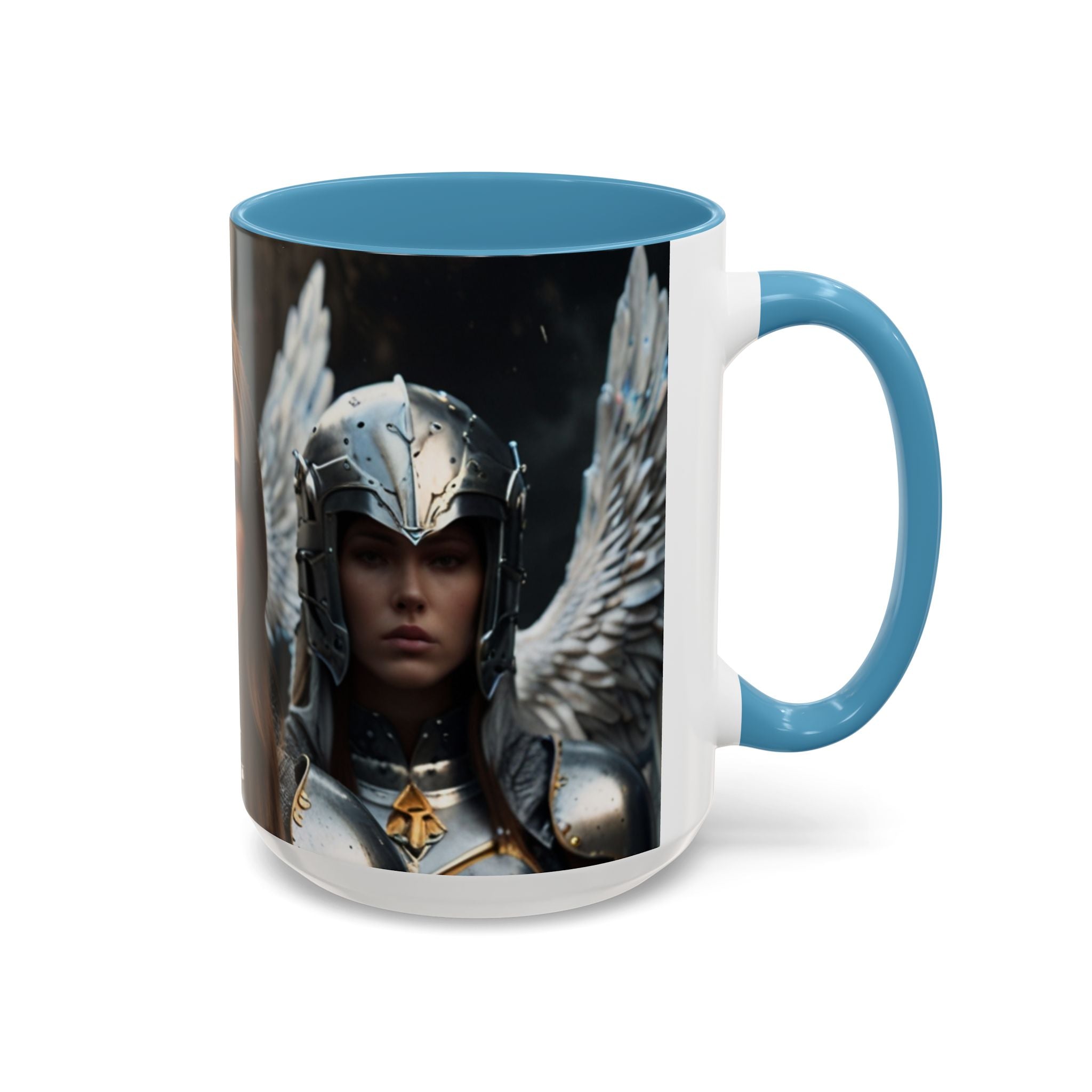 Warrior Angel Accent Coffee Mug - 11 or 15oz Ceramic Mug for Fantasy Lovers