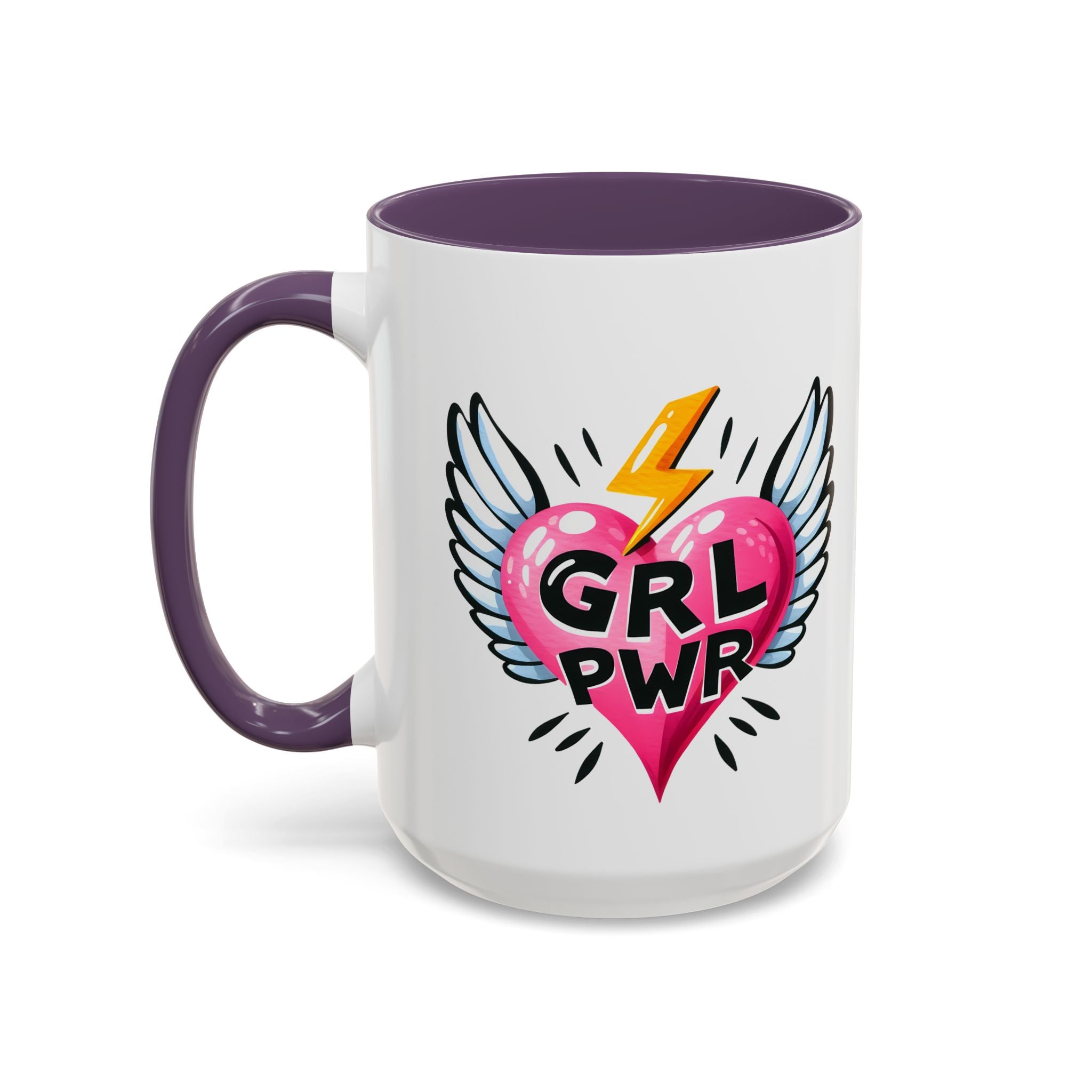 Empowering Heart Coffee Mug | Inspirational Gift for Women, GRL PWR Mug, Cute Kitchen Decor, Unique Friendship Gift, Motivational Coffee Cup