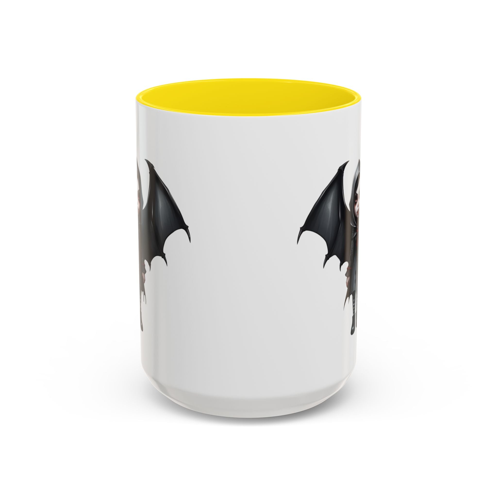 gothic vampire girl with wings horror art Accent Coffee Mug (11, 15oz) vamp14