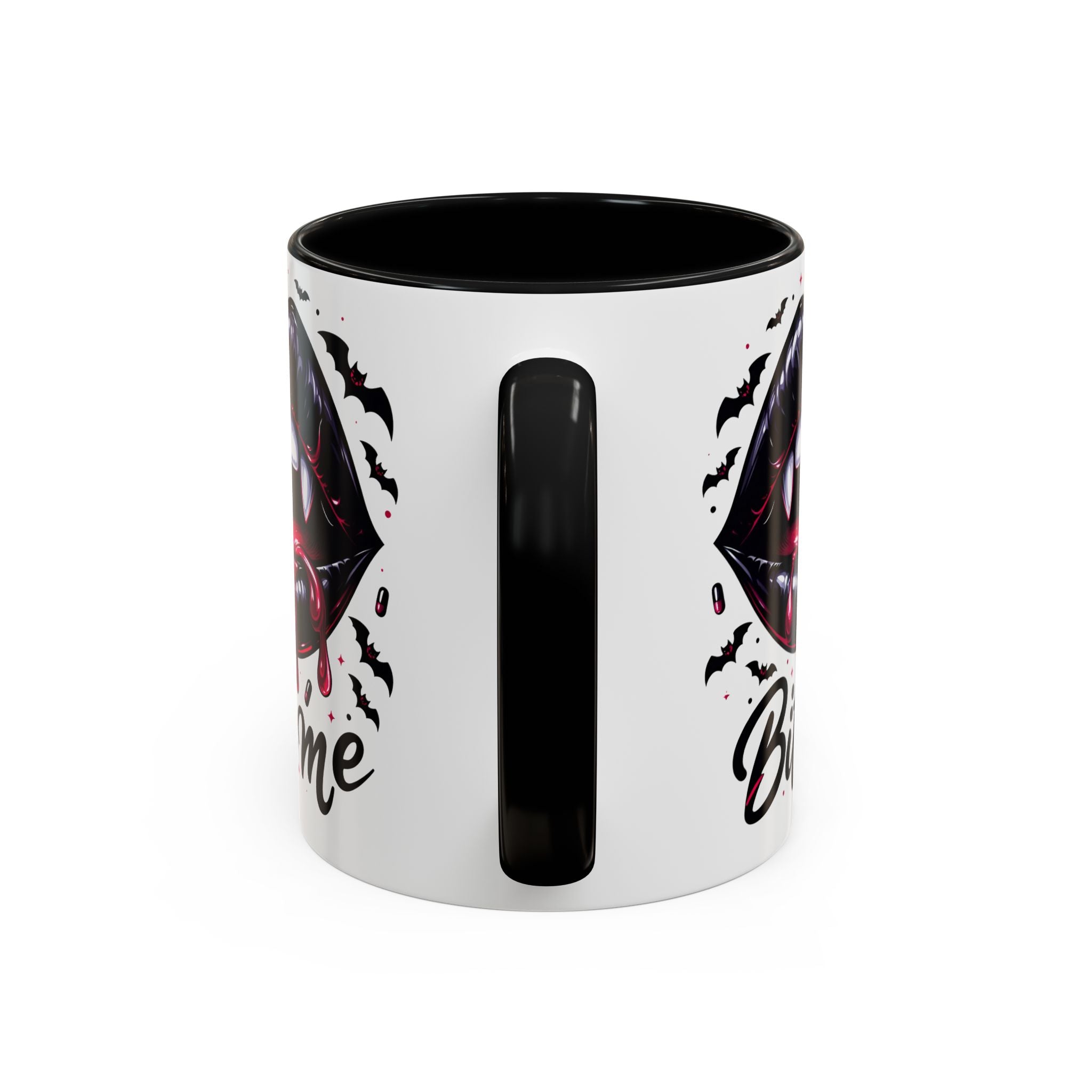 Vampire Themed Coffee Mug - "Bite Me"  halloween bats horror art cup