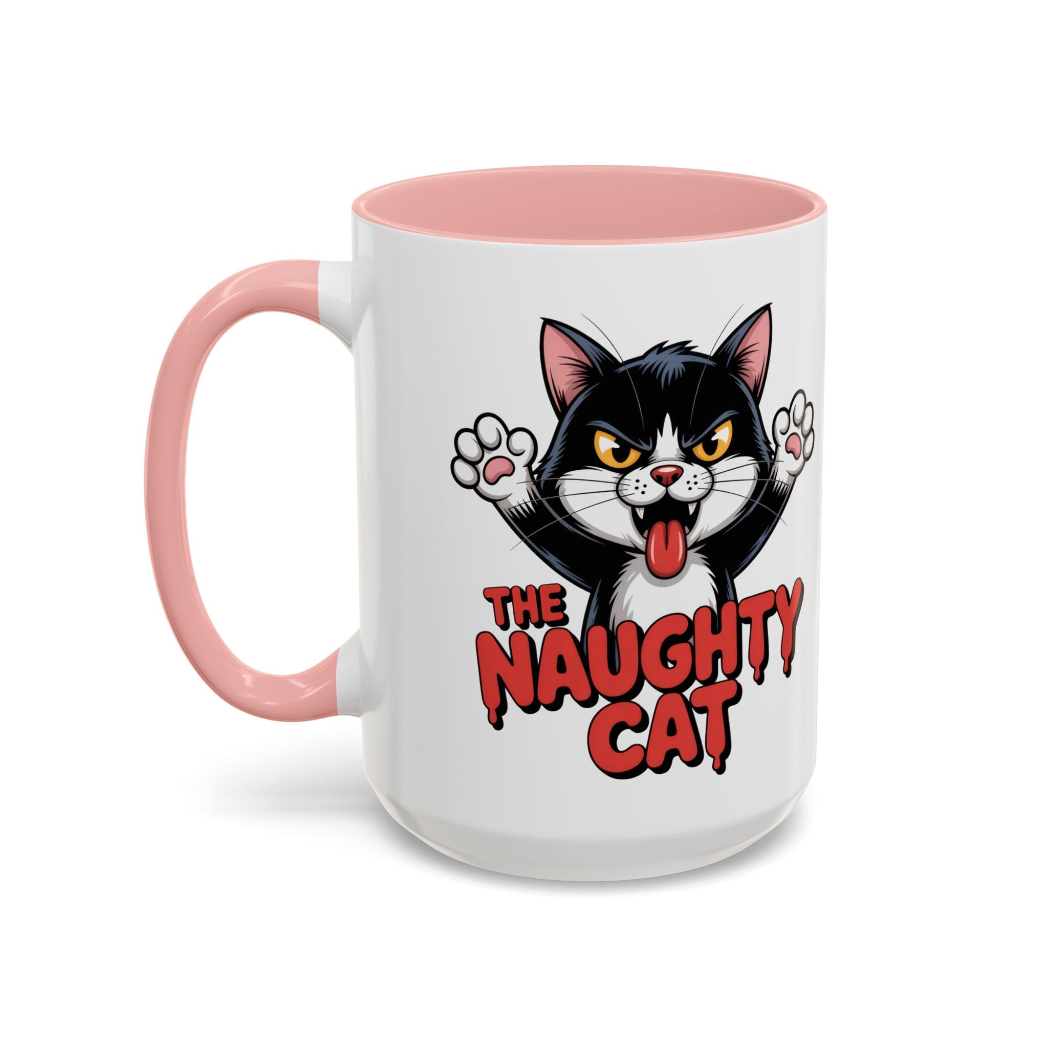 The Naughty Cat Accent Coffee Mug — Funny Cat Lover Gift (11/15oz)