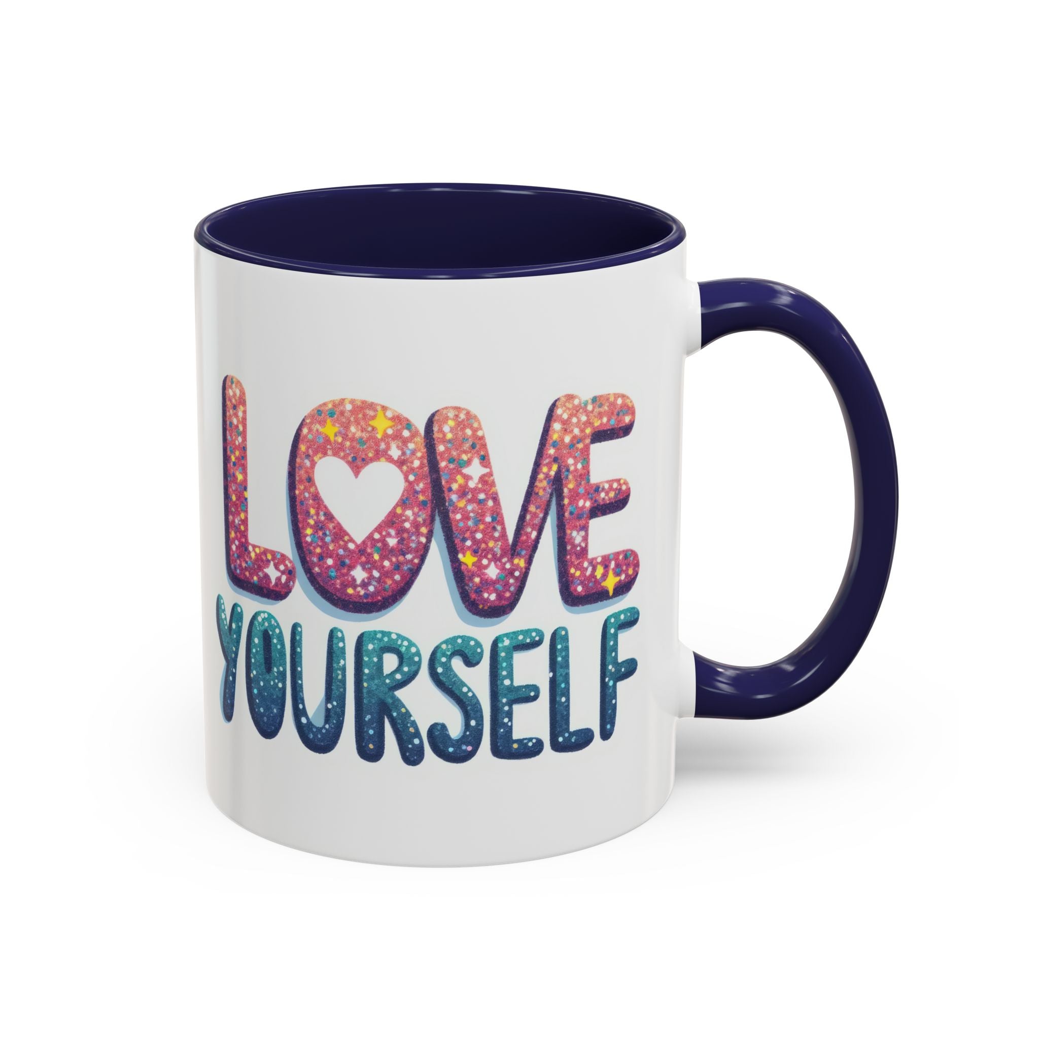 Love Yourself Accent Coffee Mug — Inspirational Self-Love Ceramic Mug (11/15oz)