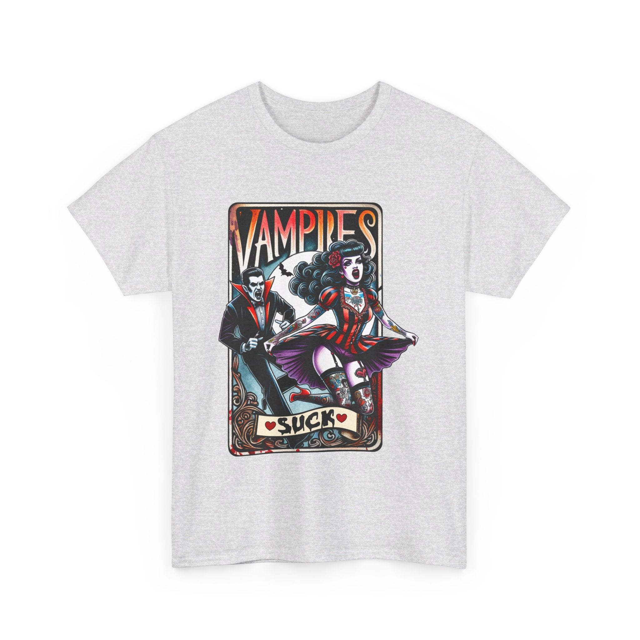 vampires suck horror art Unisex Heavy Cotton Tee men women