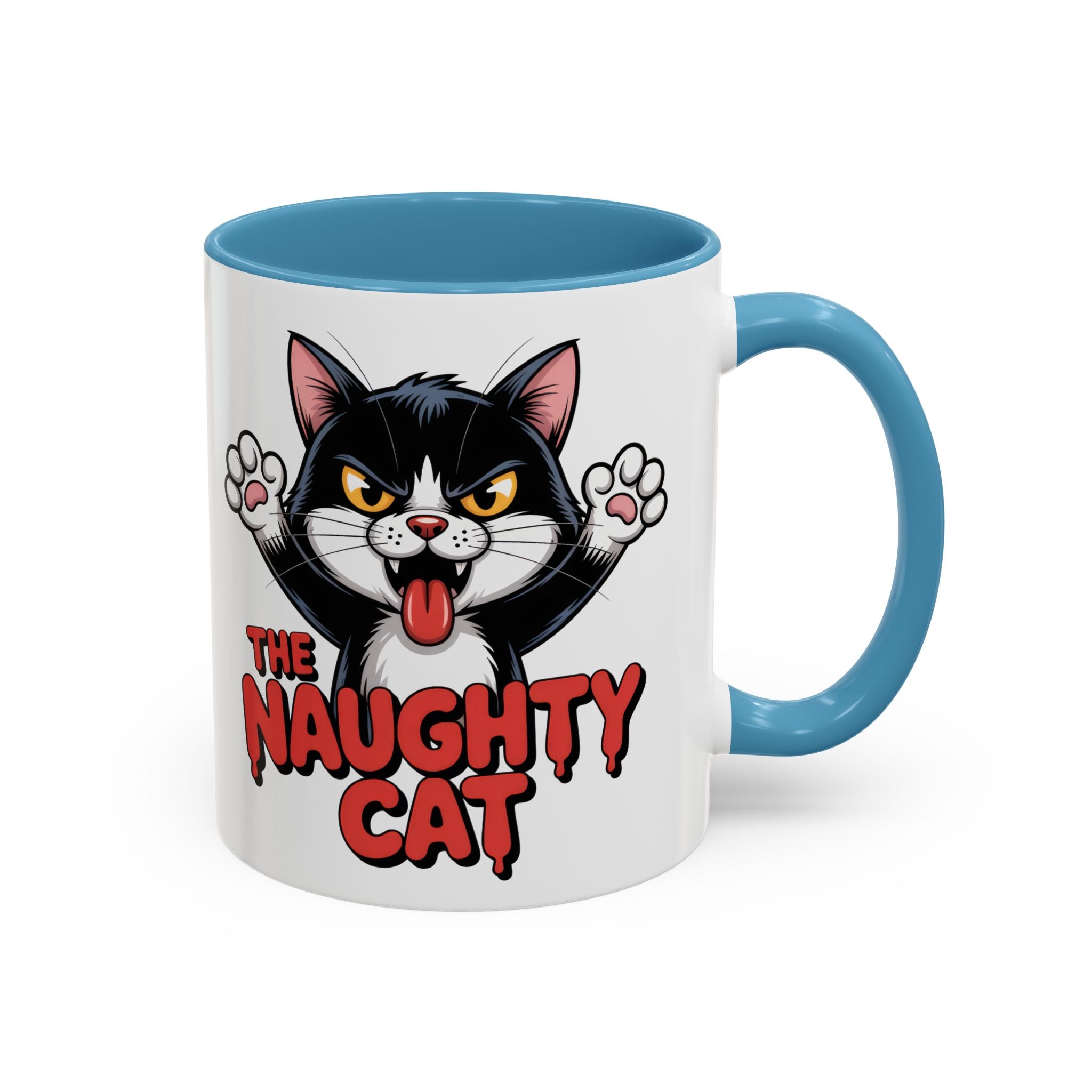 The Naughty Cat Accent Coffee Mug — Funny Cat Lover Gift (11/15oz)