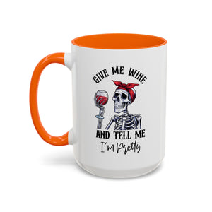 Skeleton Wine Coffee Mug, Funny Gift for Wine Lovers, Halloween Decor, Office Coffee Cup, Unique Skeleton Mug