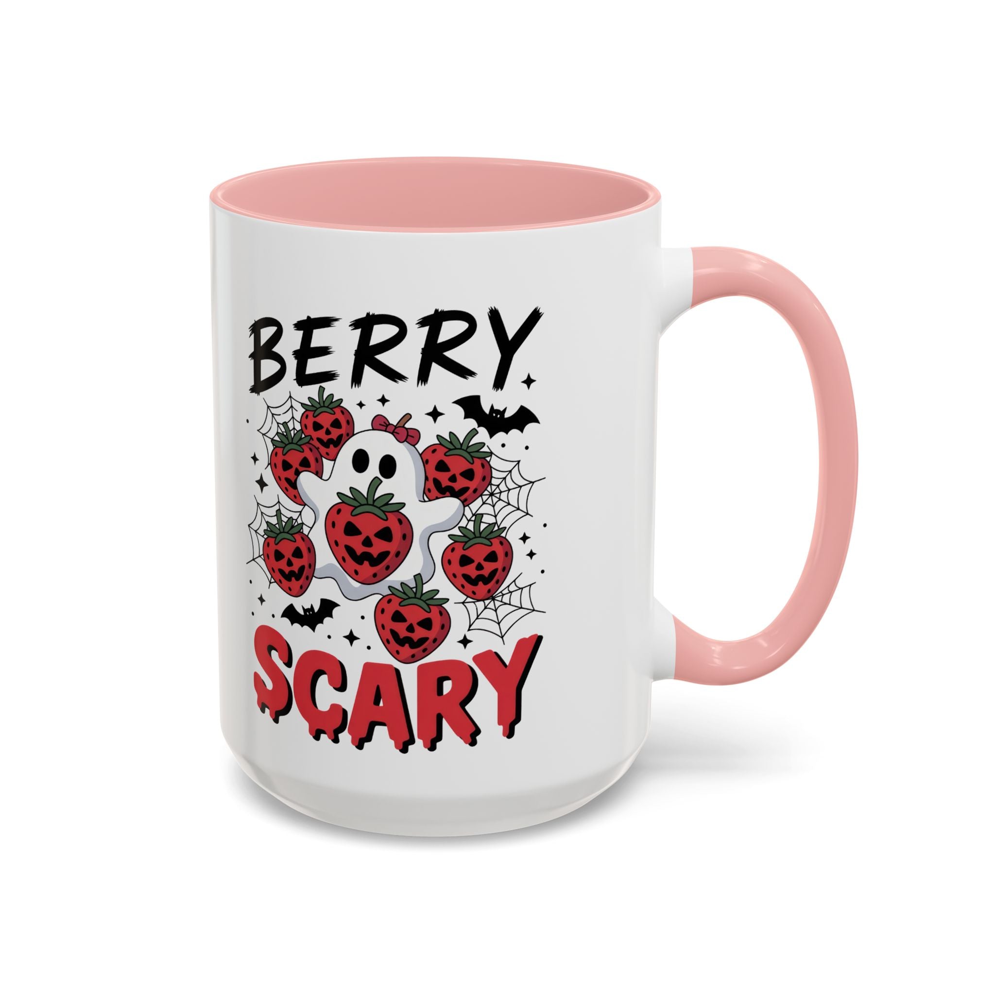 Berry Scary Coffee Mug — Halloween Ghost & Jack‑o'-Lantern Strawberries (11/15 oz)