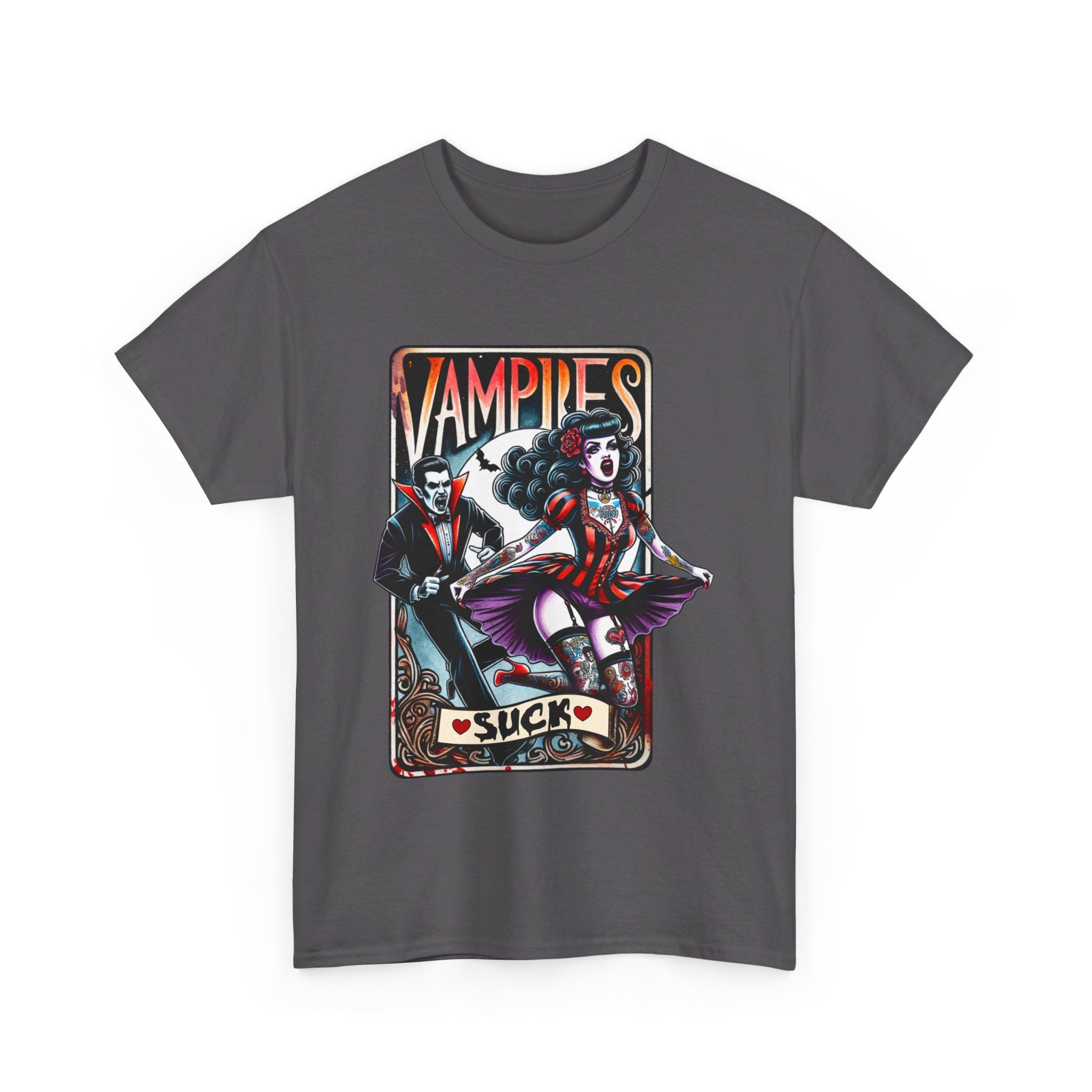 vampires suck horror art Unisex Heavy Cotton Tee men women