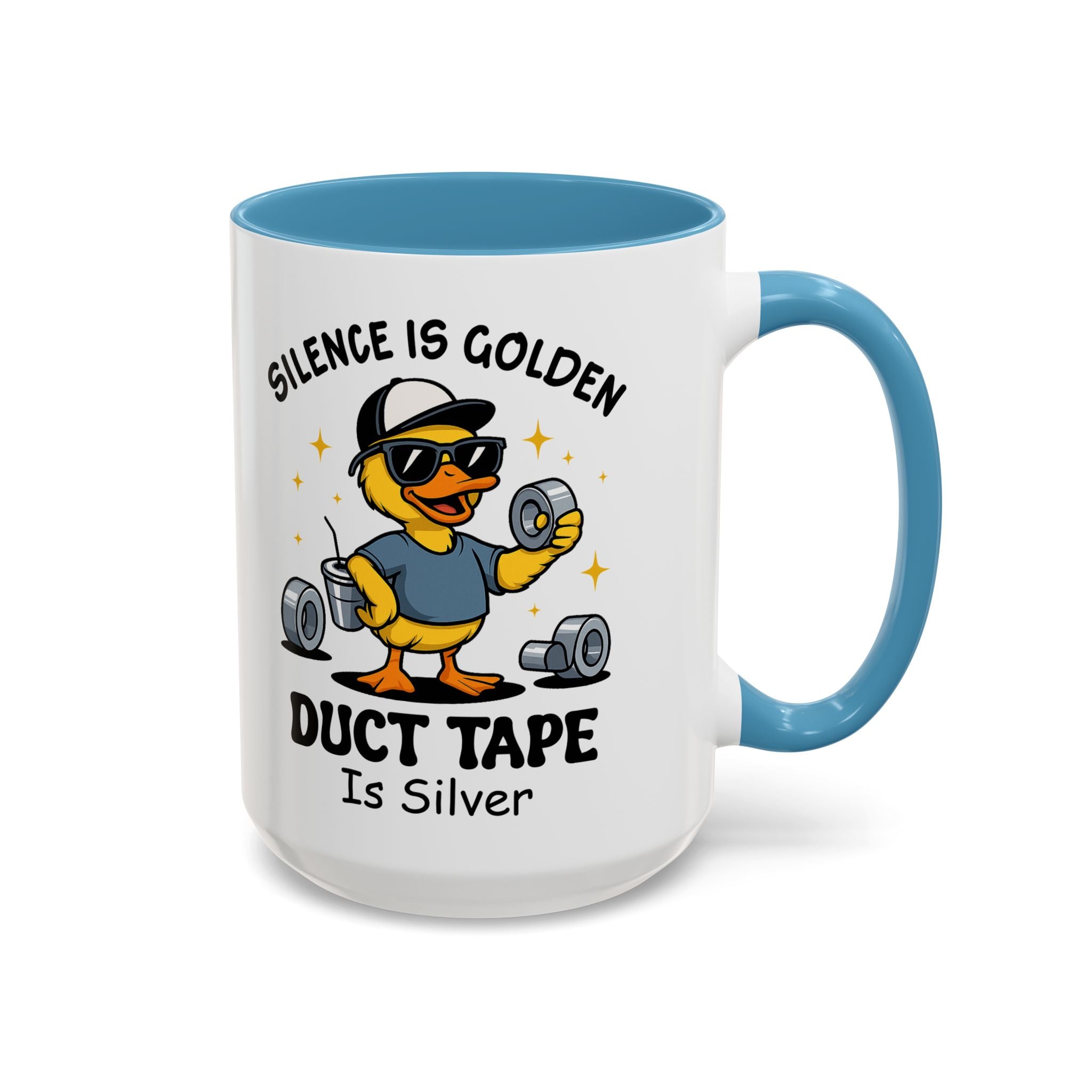 Silence Is Golden Duct Tape Is Silver Mug — Funny Duck Repair Coffee Mug (11/15 oz)