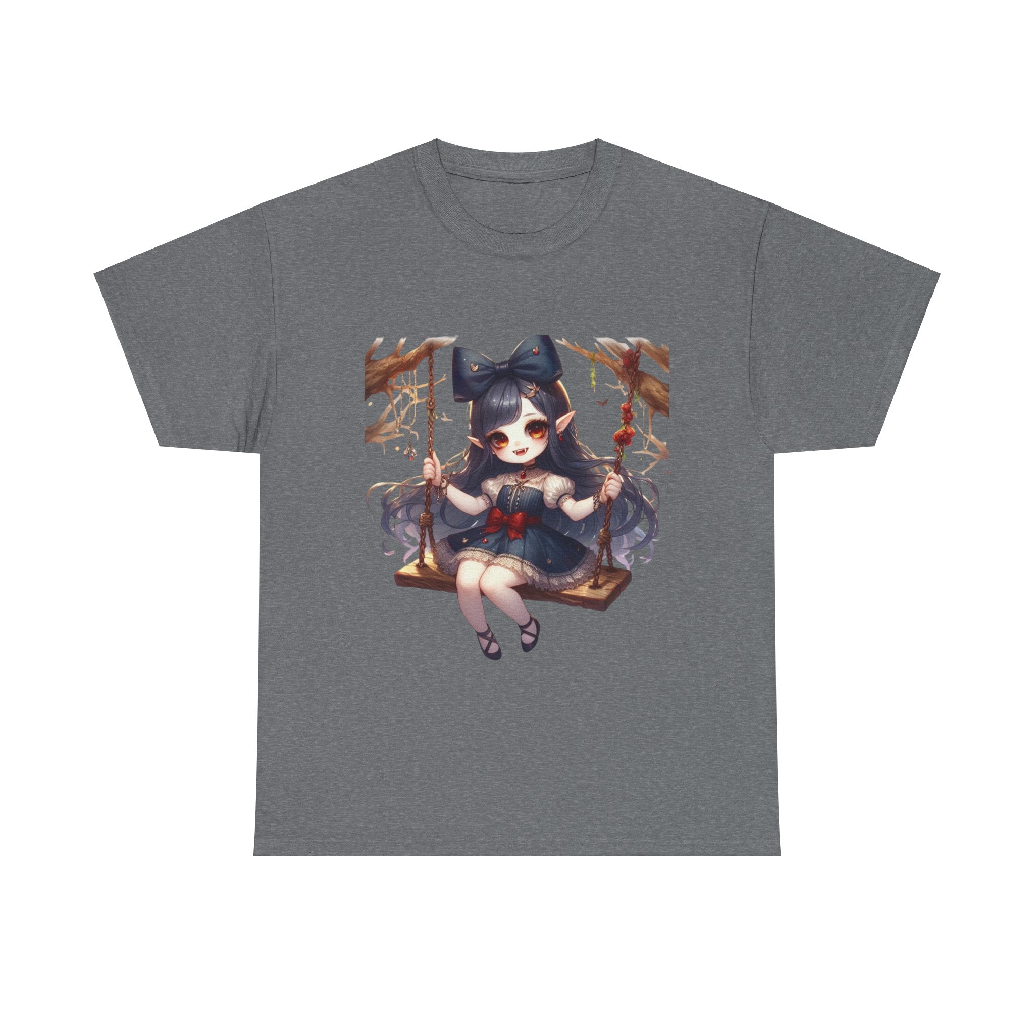 vampire girl on a swing horror Unisex Heavy Cotton Tee men women halloween #23
