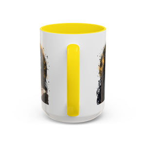 Gothic Art Accent Mug - Artistic Skull & Lady Design, Unique Coffee Cup for Halloween, Gift for Her, Decorative Kitchenware, Dark Aesthetic