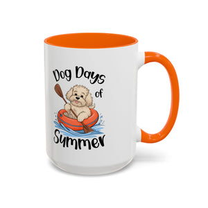 Dog Days of Summer Coffee Mug, Cute Dog Mug, Pet Lover Gift, Summer Vibes, Beach Decor, Fun Pet Cup, Canoeing Dog Design