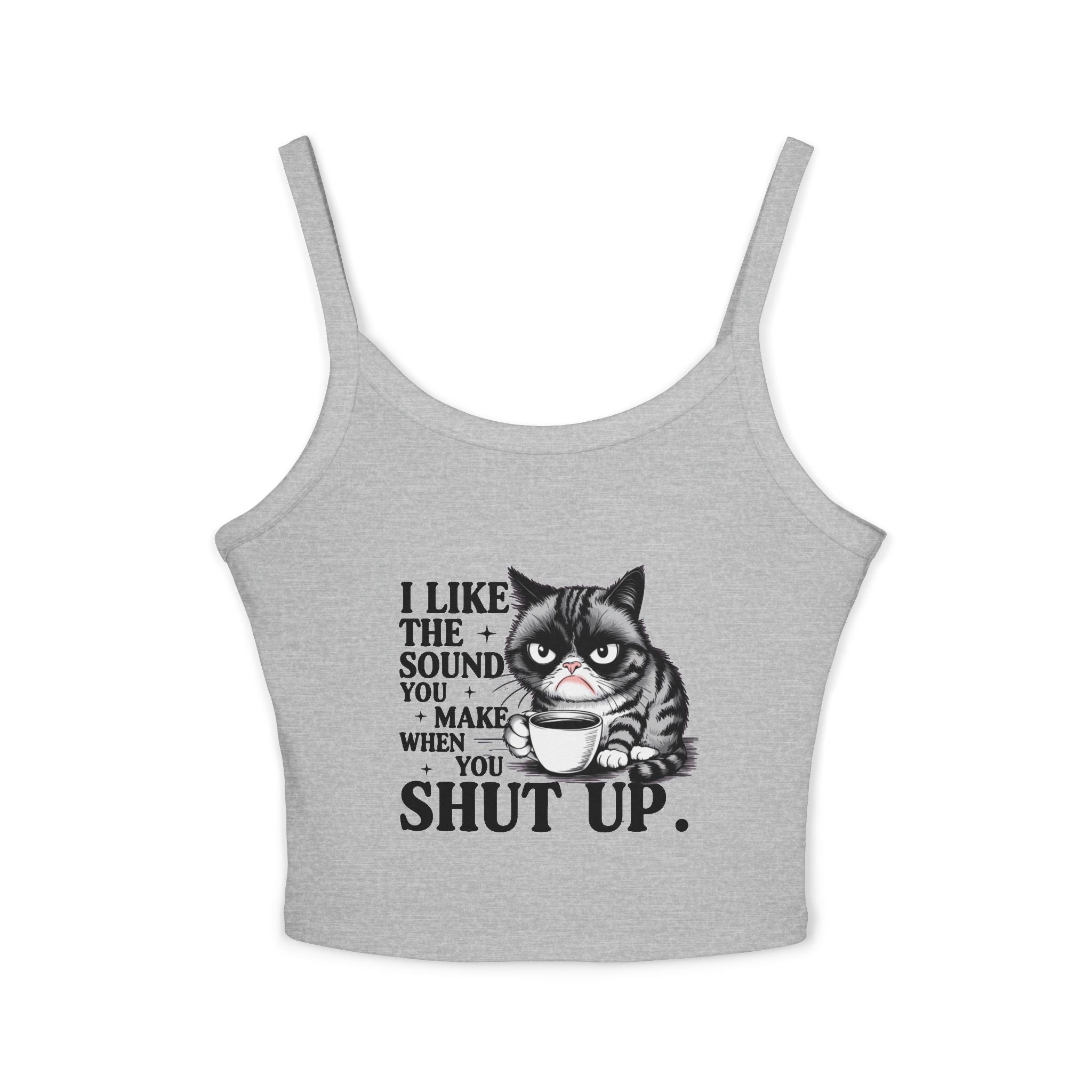 Funny attitude  Cat  Spaghetti Strap Tank Top, Casual Summer Top, Gift for Cat Lovers, Cute Cat Lover Top, Funny