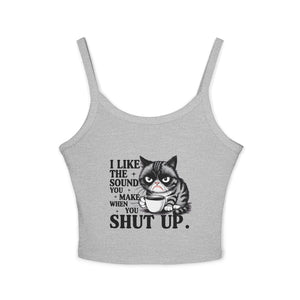 Funny attitude  Cat  Spaghetti Strap Tank Top, Casual Summer Top, Gift for Cat Lovers, Cute Cat Lover Top, Funny