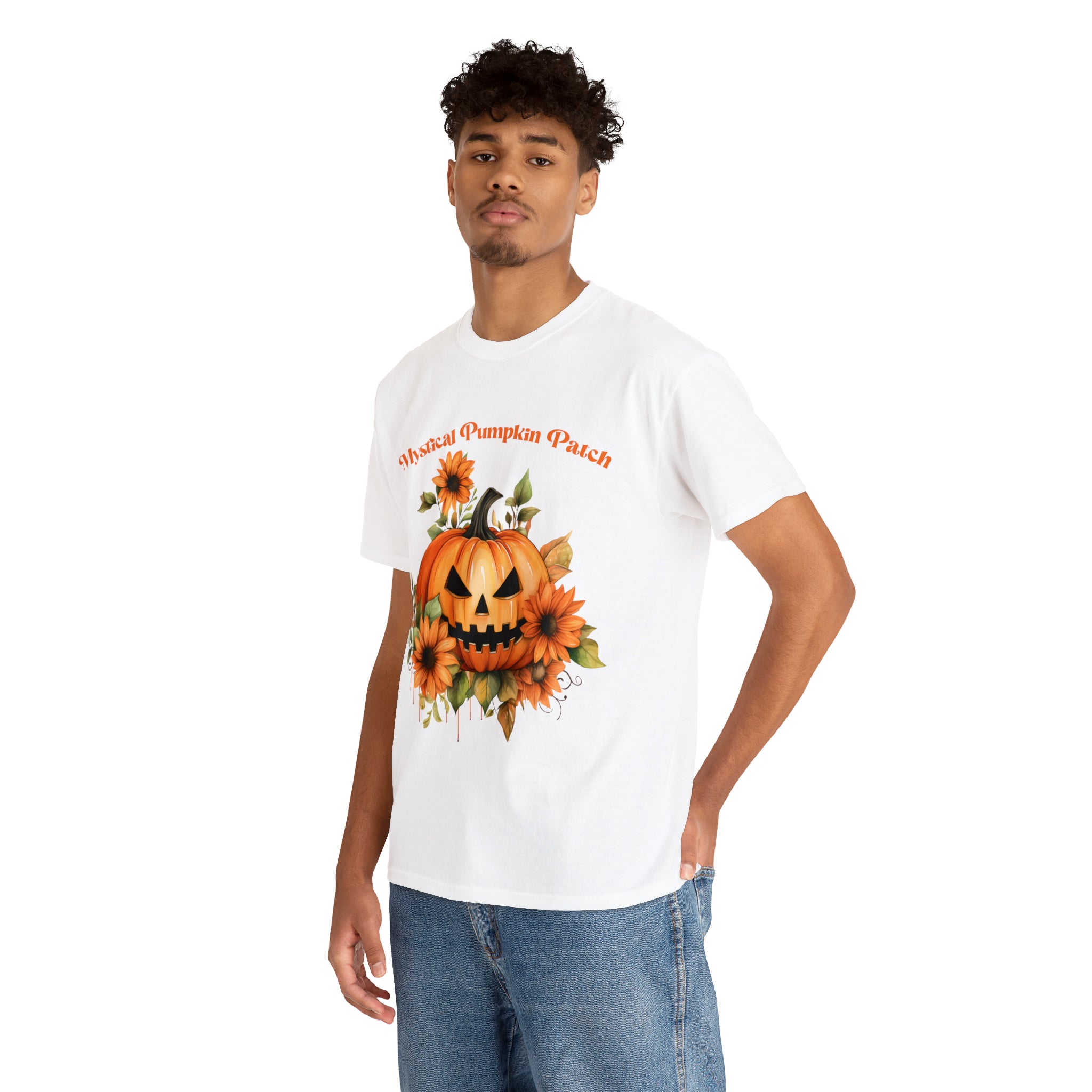 Halloween unisex t shirt mystical pumkin patch fall fun stocking stuffer Unisex Heavy Cotton Tee