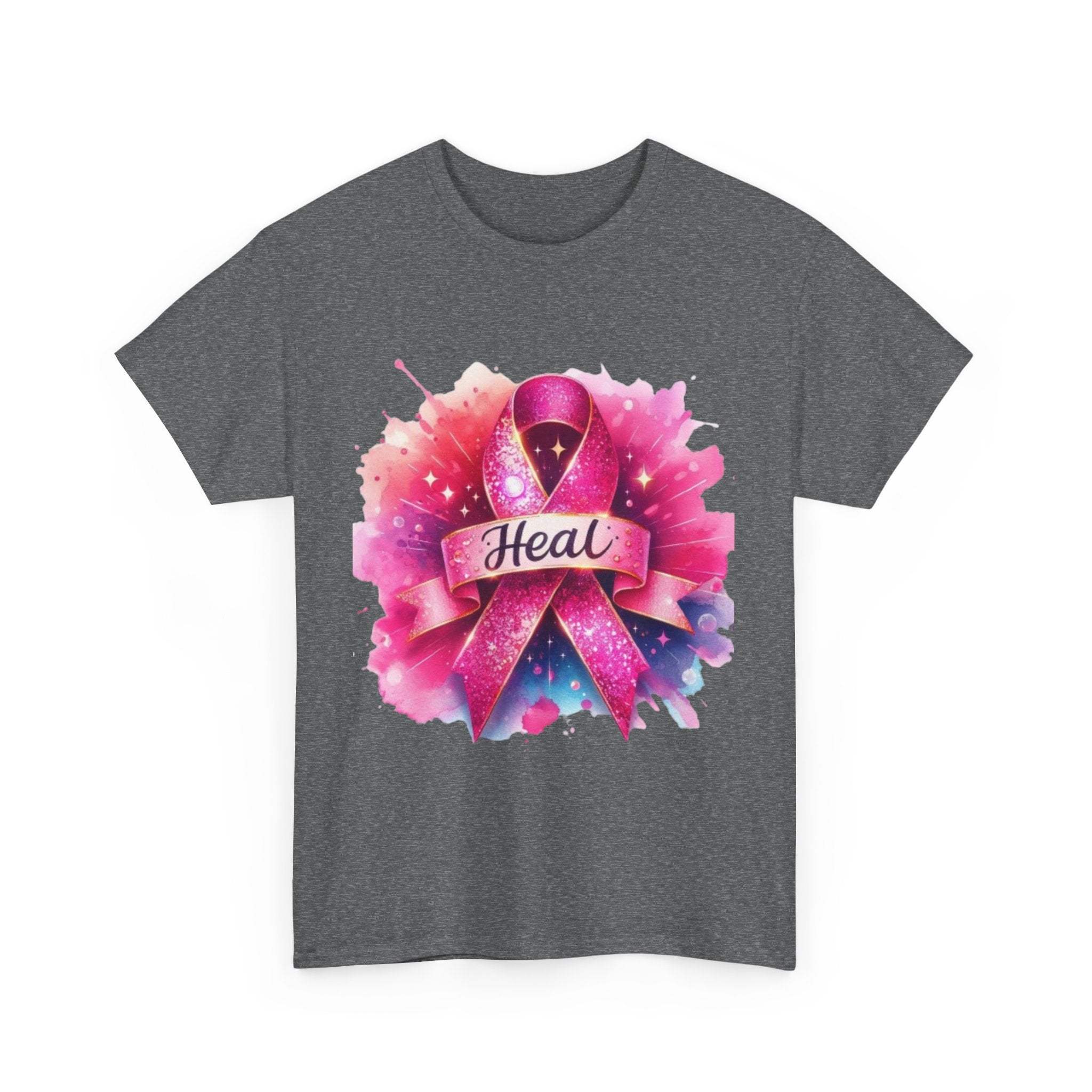 Breast Cancer Awareness Tee, Heal Ribbon Shirt, Supportive Gift, Unisex Cotton T-Shirt, Inspirational Apparel, Pink Ribbon Top